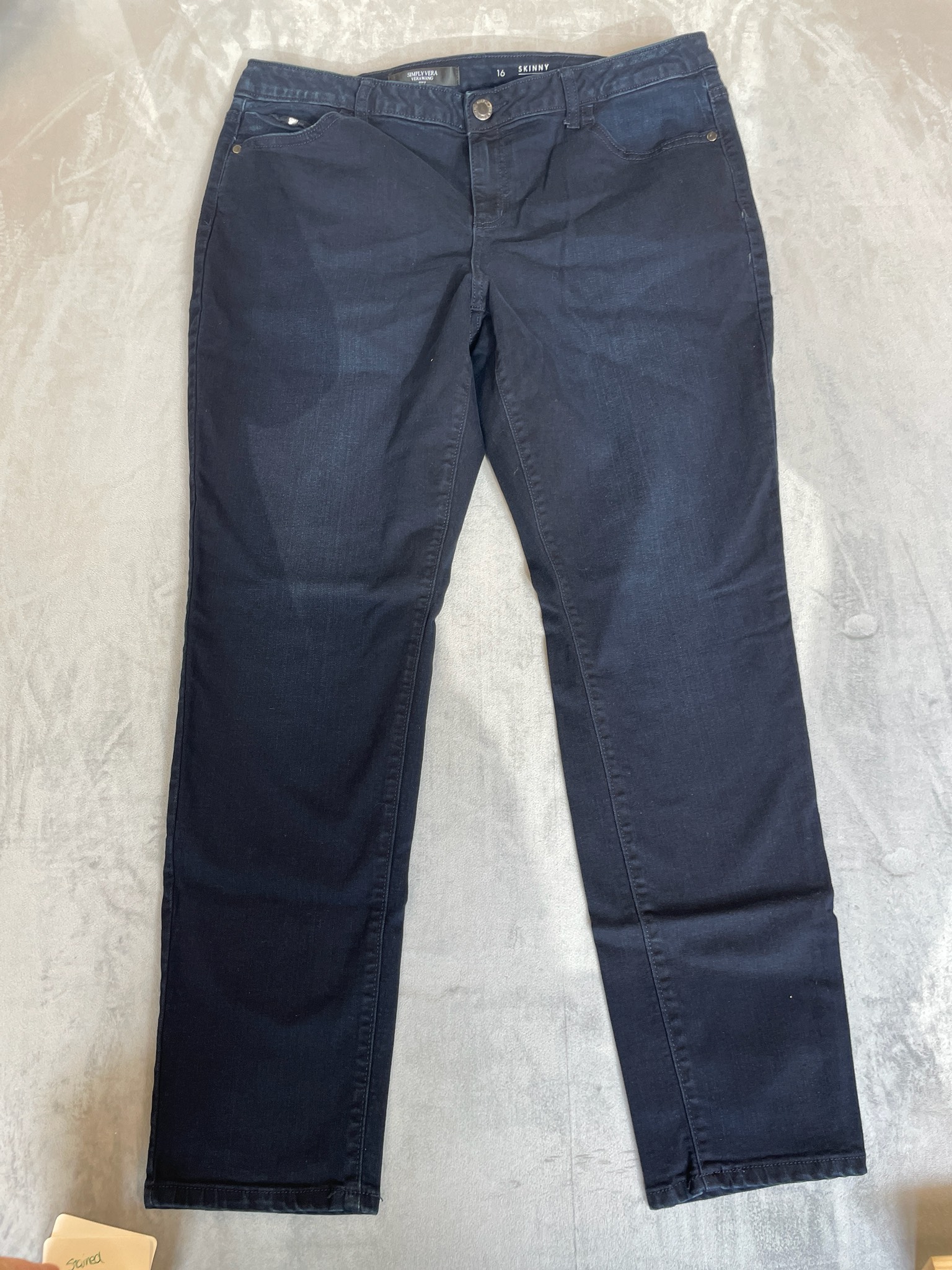 Simply Vera Vera Wang Dark Navy Denim Skinny Jeans Size Size 16