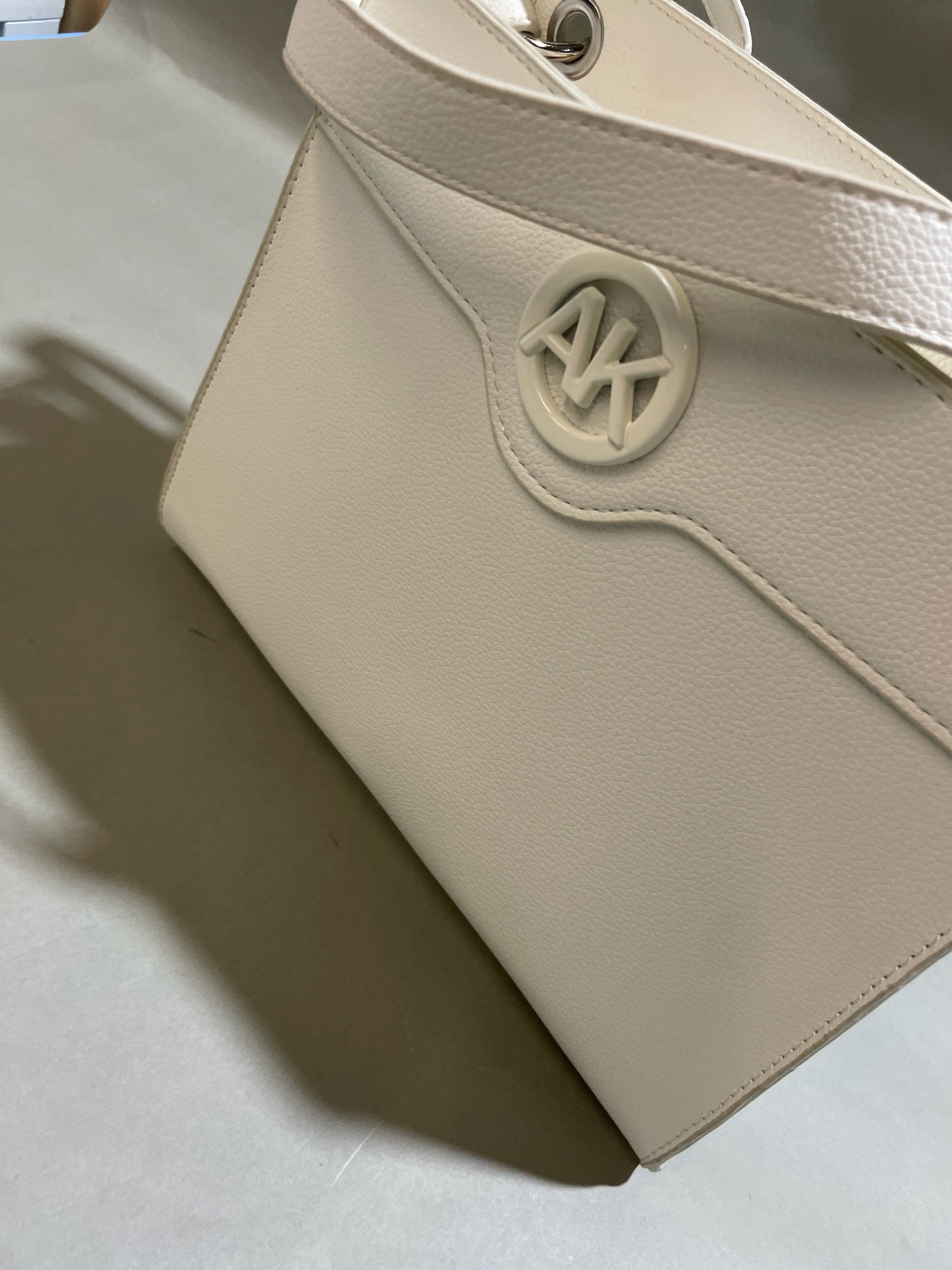 Off-White Pebbled Tote Bag
