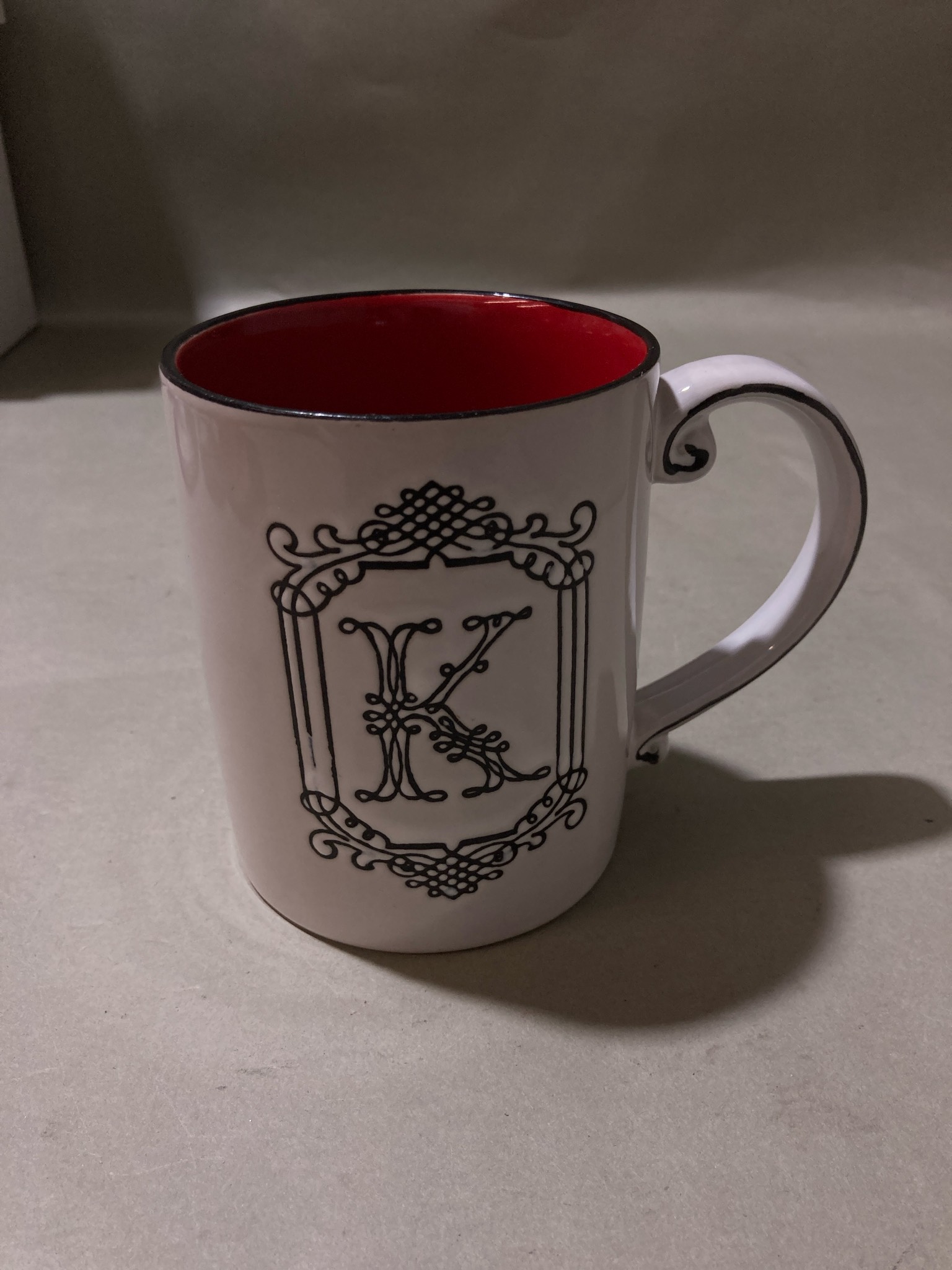 White Ceramic Monogram Mug