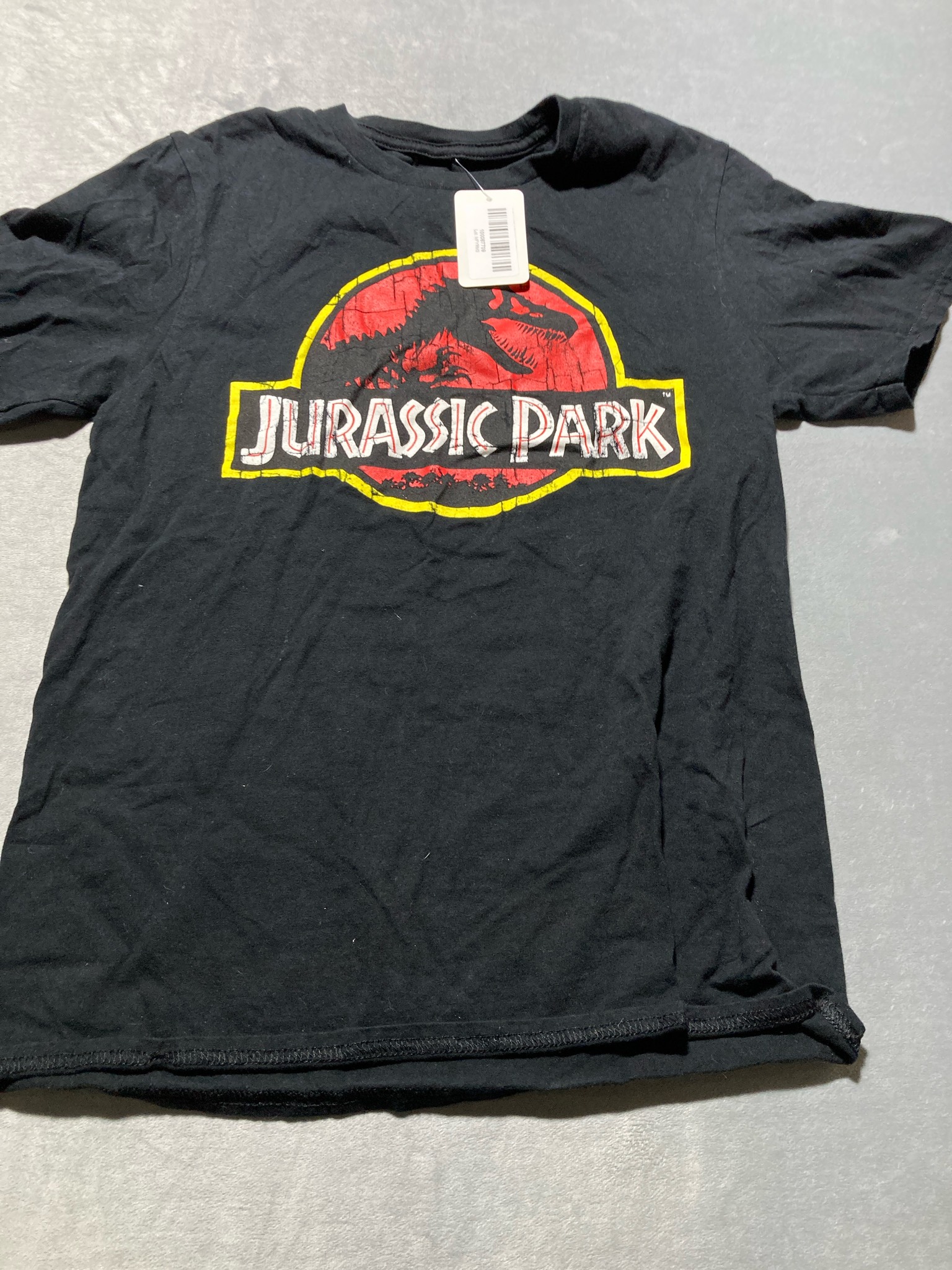 Jurassic Park Black Cotton T-Shirt Size Small