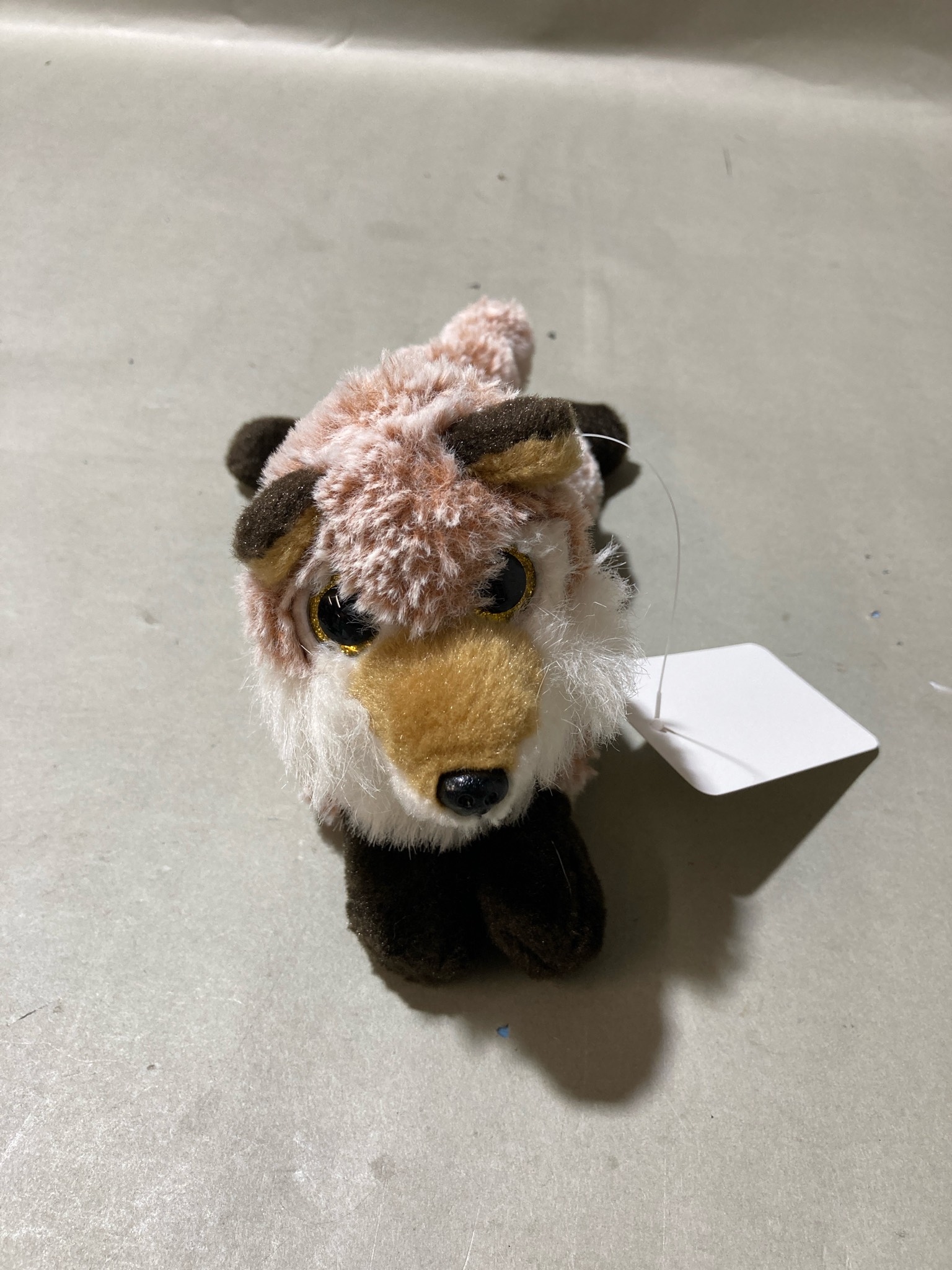 Ty Light Brown Big-Eyed Plush Animal Size Small