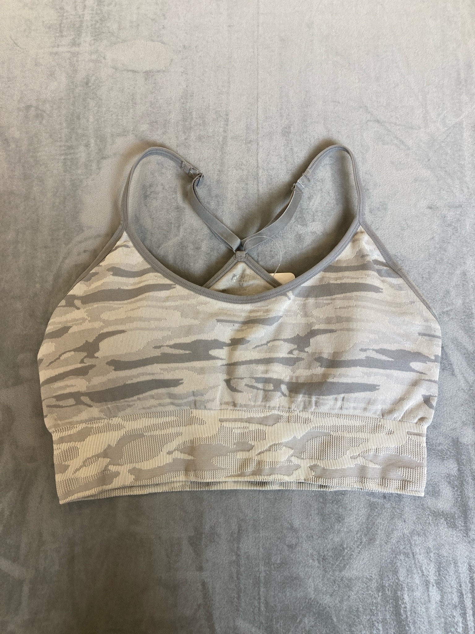 Light Gray Camouflage Knit Sports Bra Size M