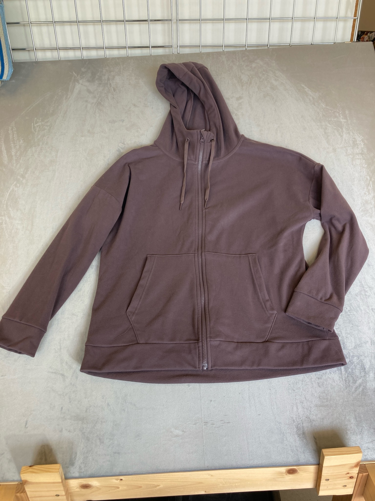 MONDAY Dark Brown Fleece-Lined Hoodie Size XL