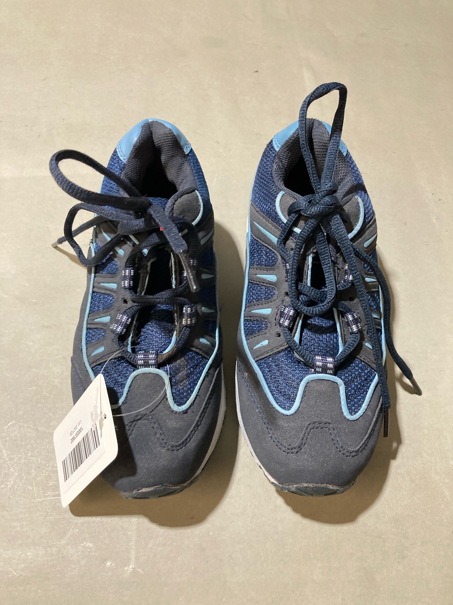 Navy Blue Mesh Lace-Up Sneakers