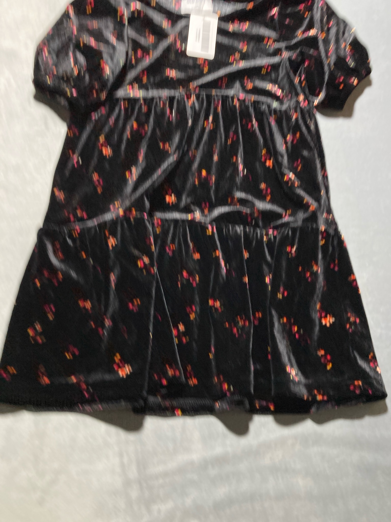 Old Navy Black Ditsy Floral Velvet Dress Size M (8)