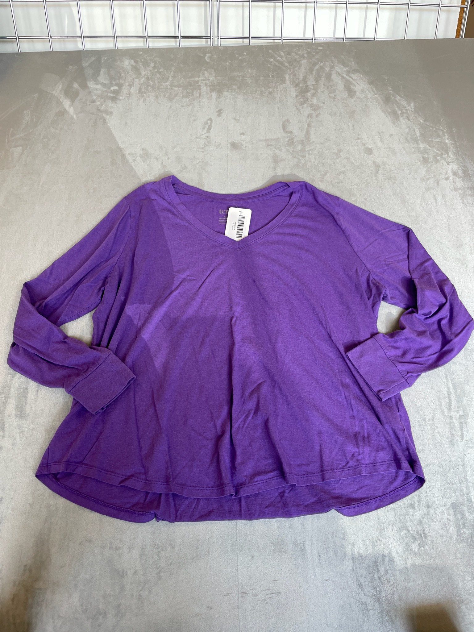 terra & sky Purple Jersey Knit Long Sleeve Top Size 1X