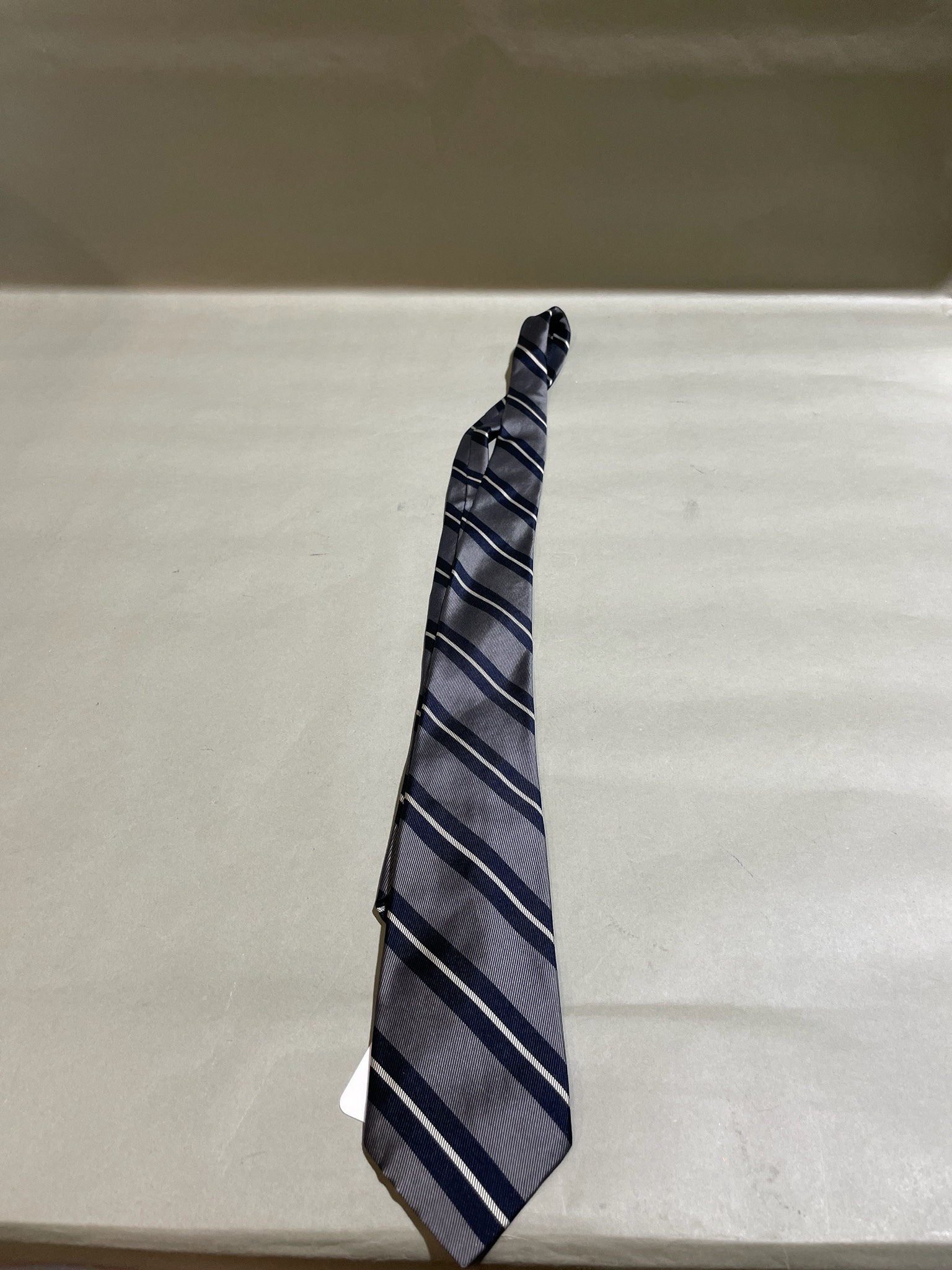 Rothschild's Gray Silk Striped Necktie
