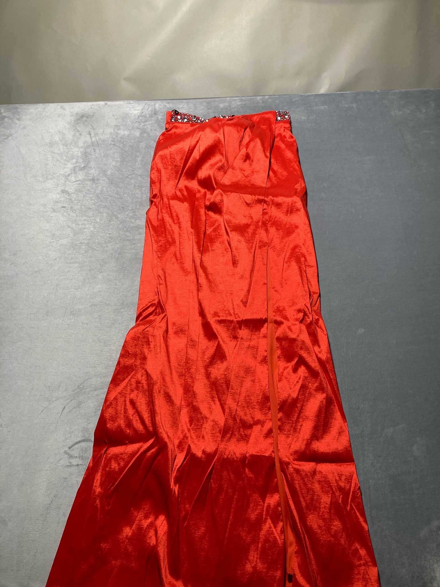 City Studio Bright Red Polyester Strapless Dress Size Size 7