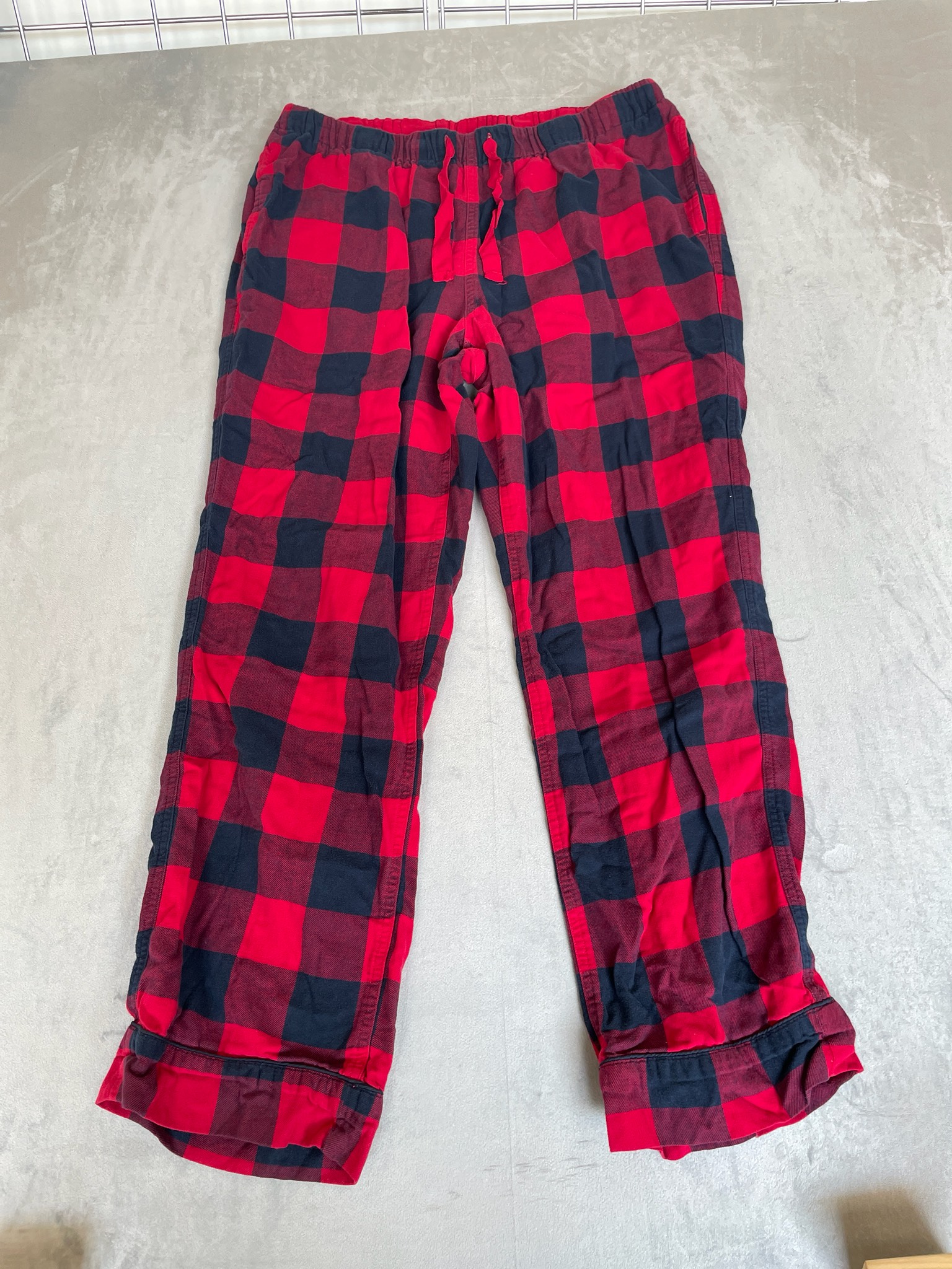 Lands' End Red Black Buffalo Check Cotton Pajama Pants Size M (10-12)