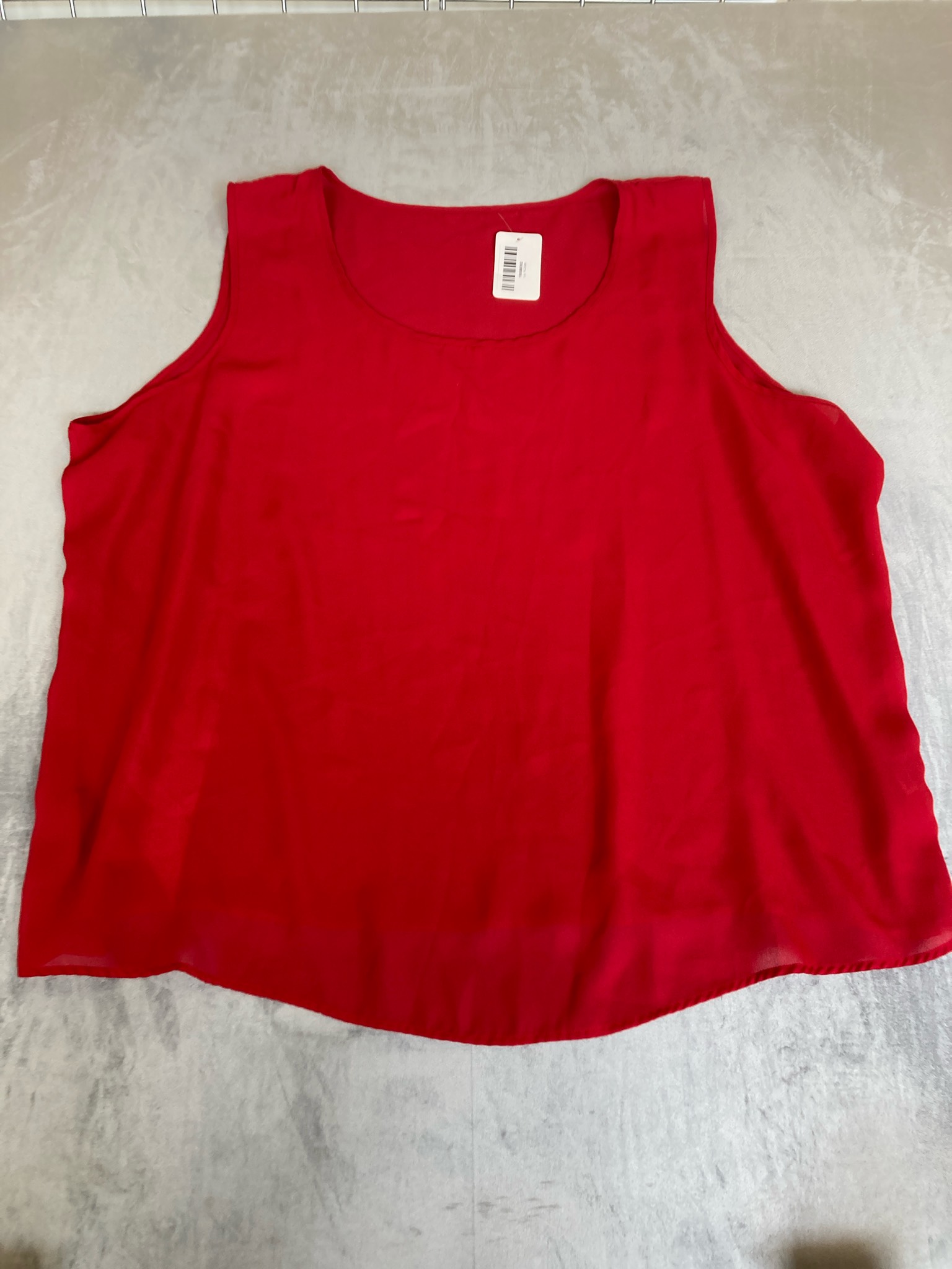 Red Polyester Sleeveless Blouse Size 30W/32W