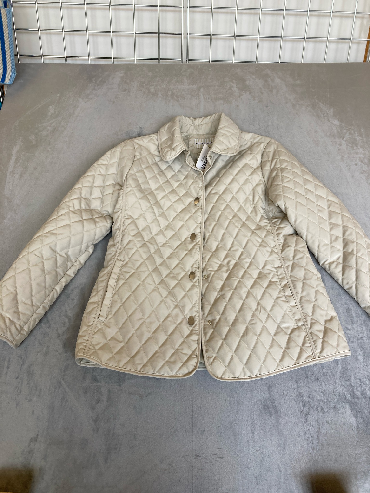 White Stag Cream Diamond-Quilted Polyester Jacket Size Missy S (4/6)