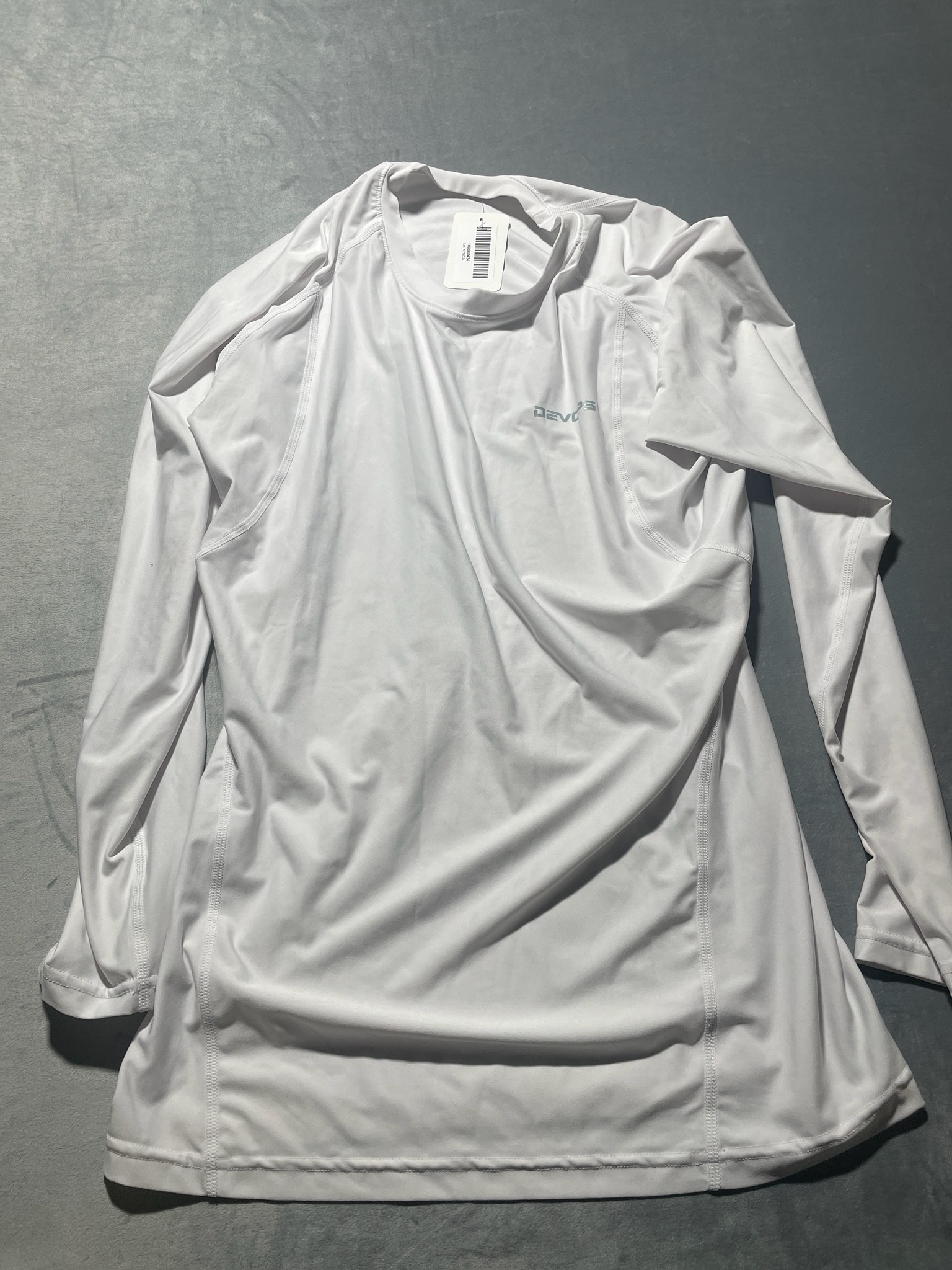 White Synthetic Long Sleeve Performance Shirt