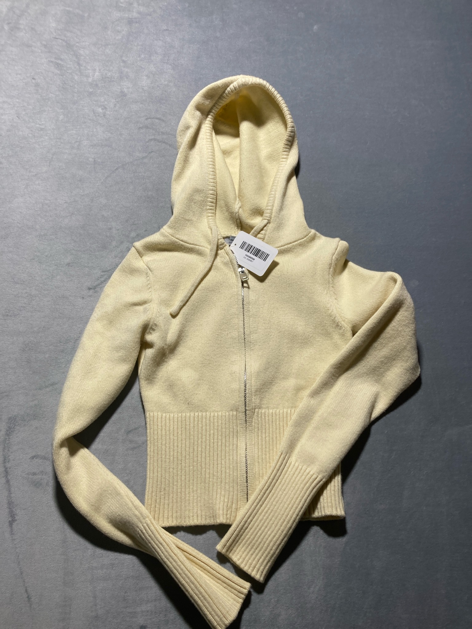 Orange Kiss Essentials Pale Yellow Rayon Blend zip up Hoodie Size Small