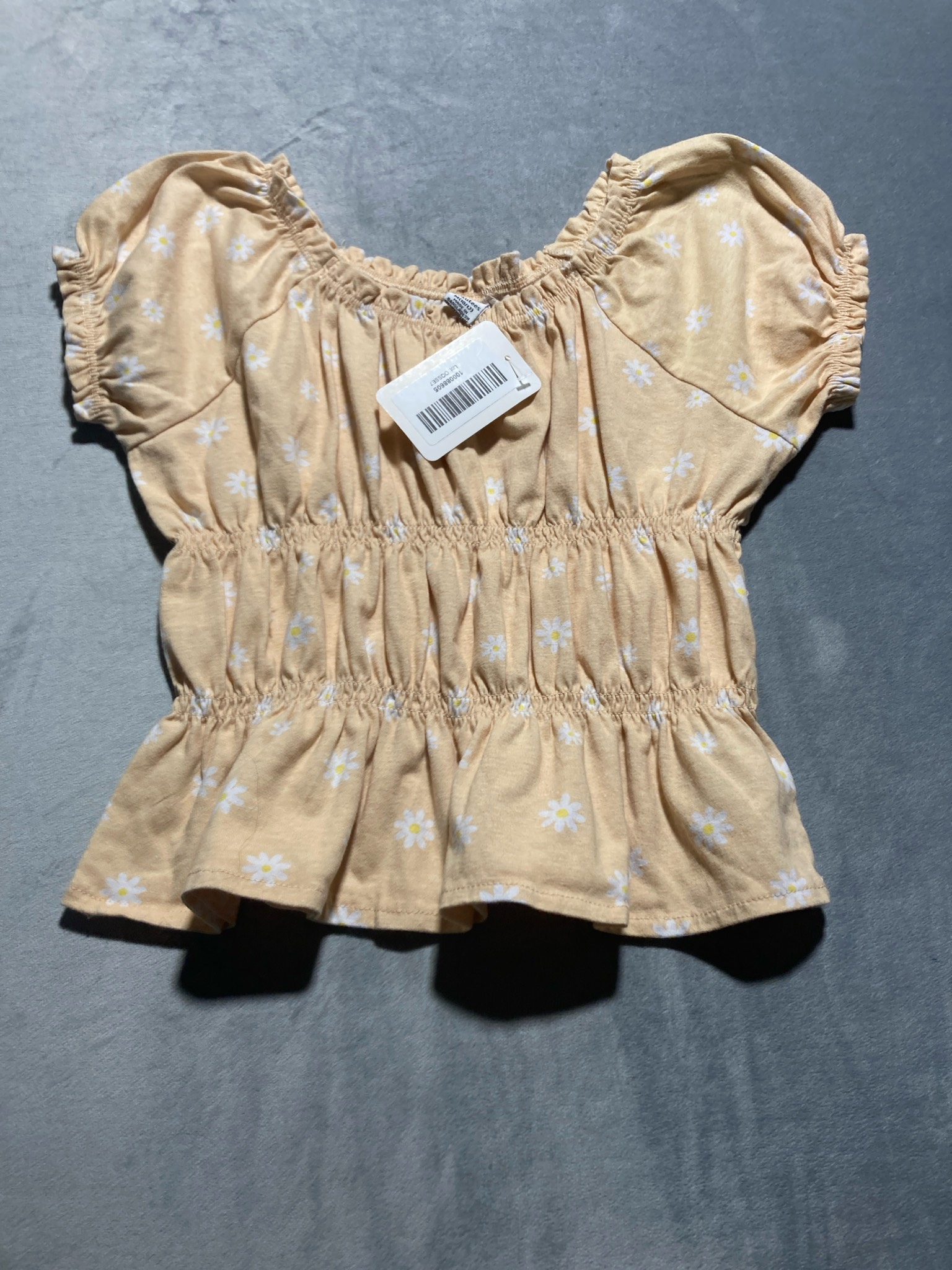 Beautees Peach Daisy Knit Top Size M (10/12)