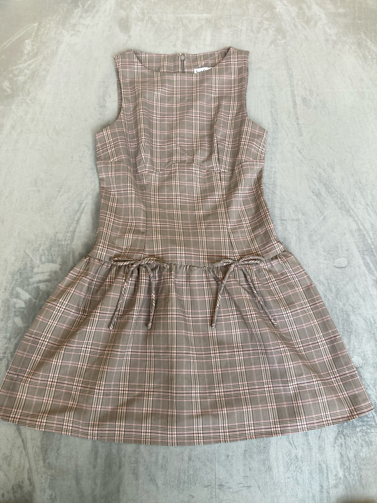 love,fire Taupe Plaid Woven Dress Size S