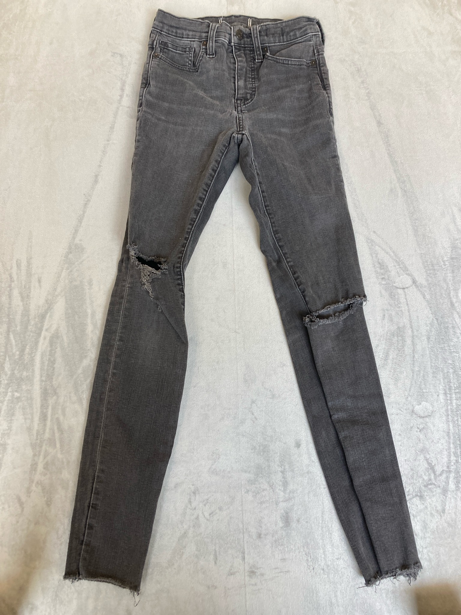 Charcoal Grey Denim Skinny Jeans Size 9W