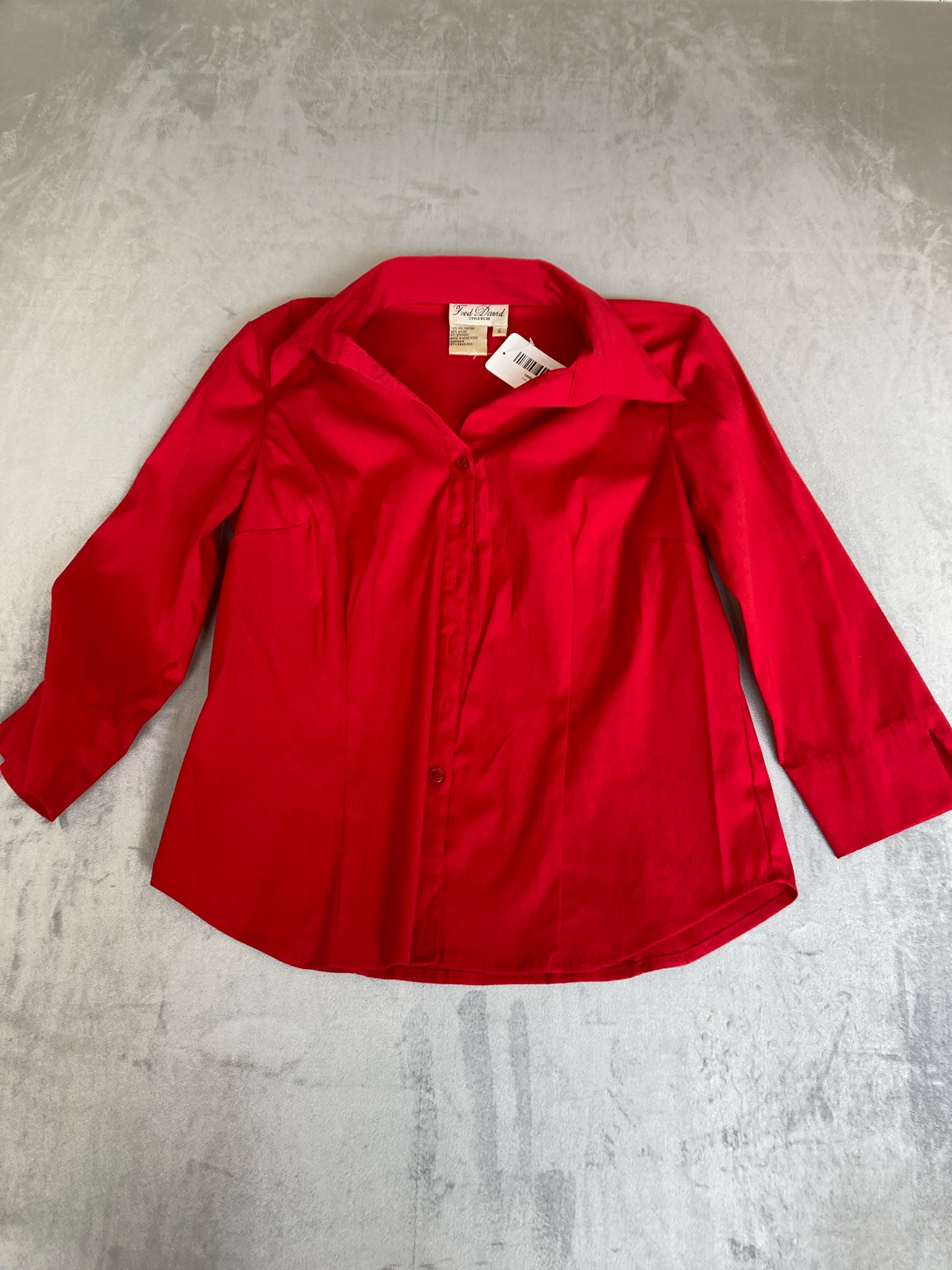 Ted David Red Polyester Blend Blouse Size S