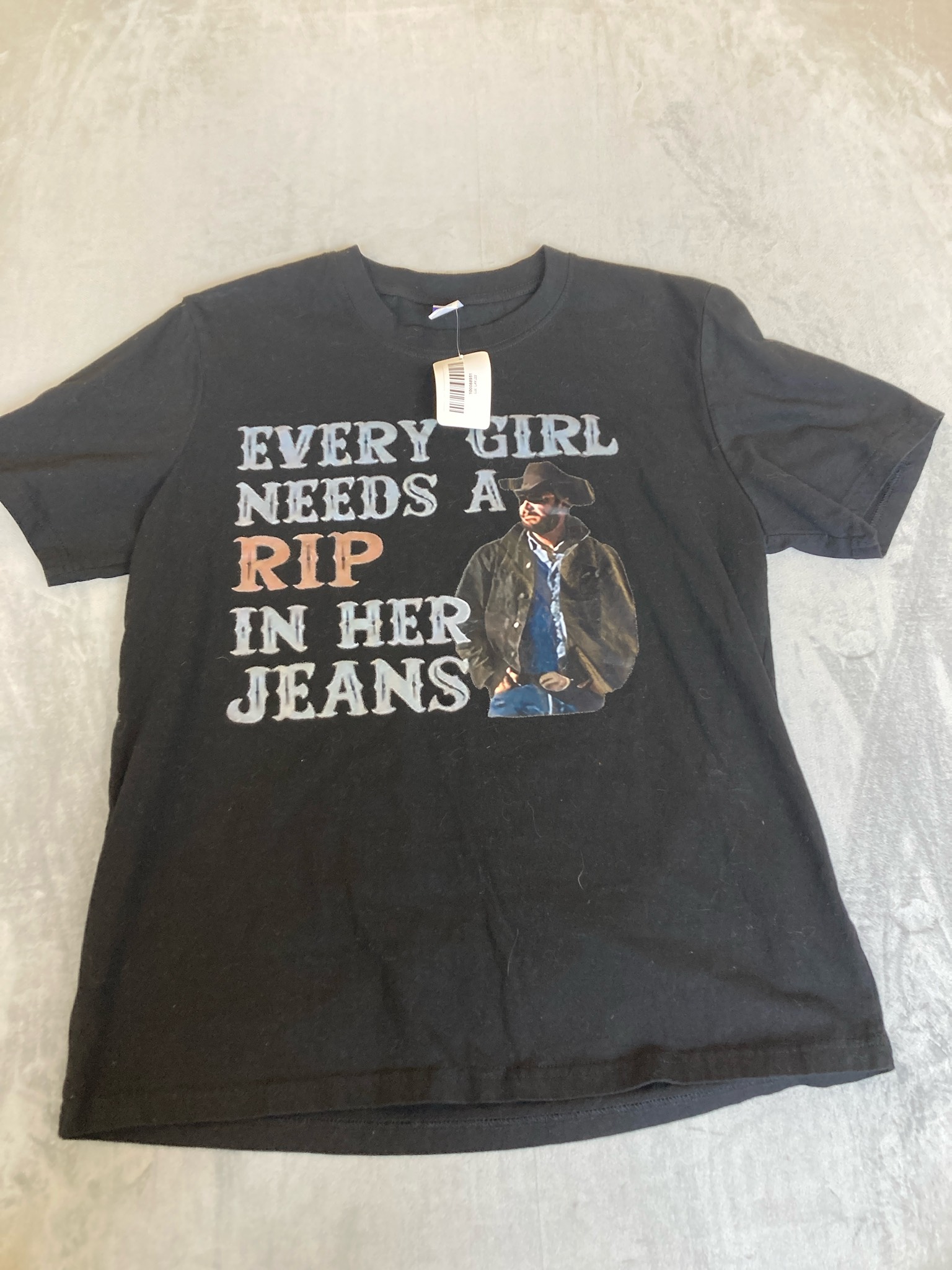 FASHION Black Cotton T-Shirt Size M (165/90A)