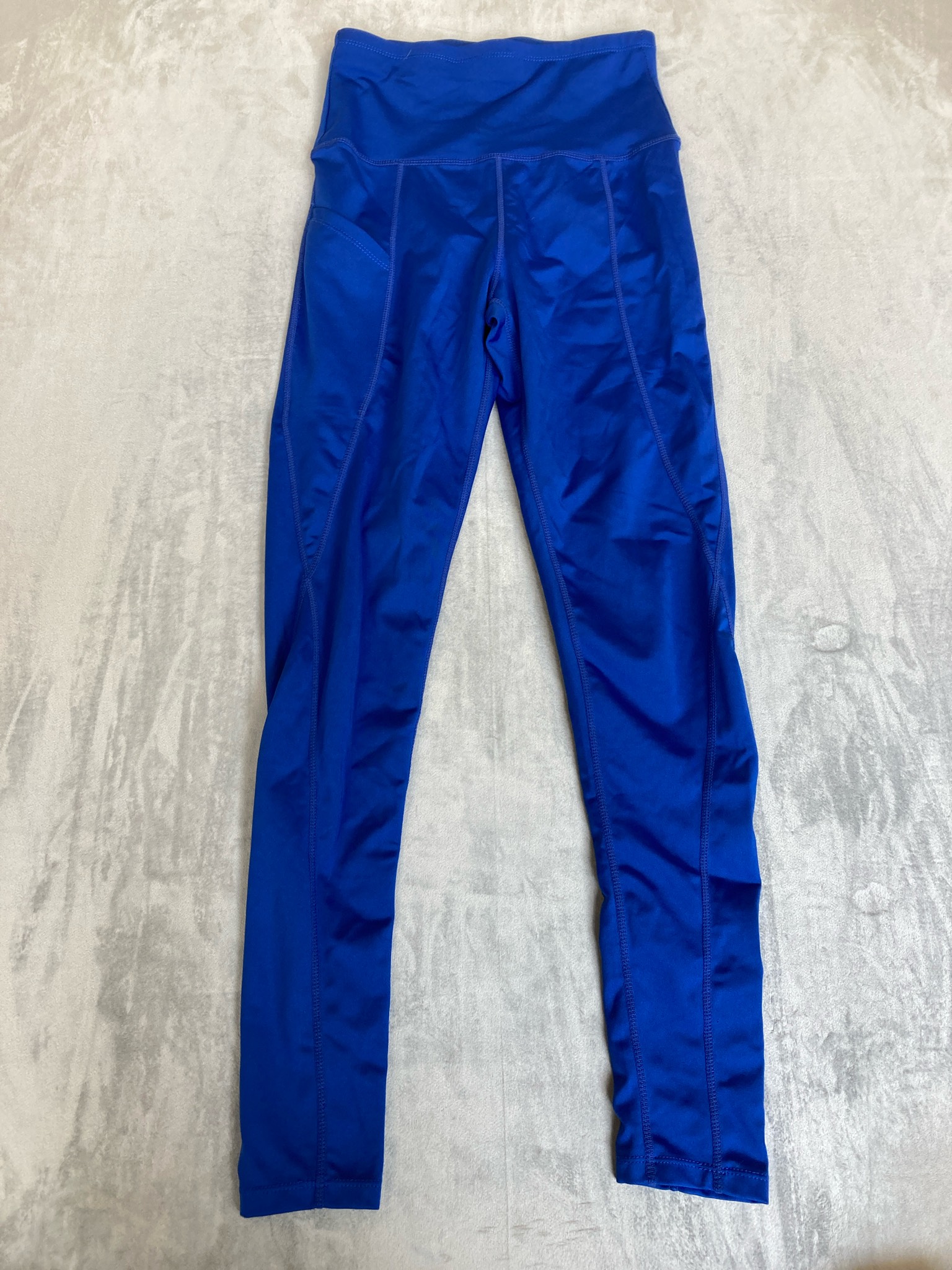 Royal Blue Stretch Synthetic Knit Leggings Size S
