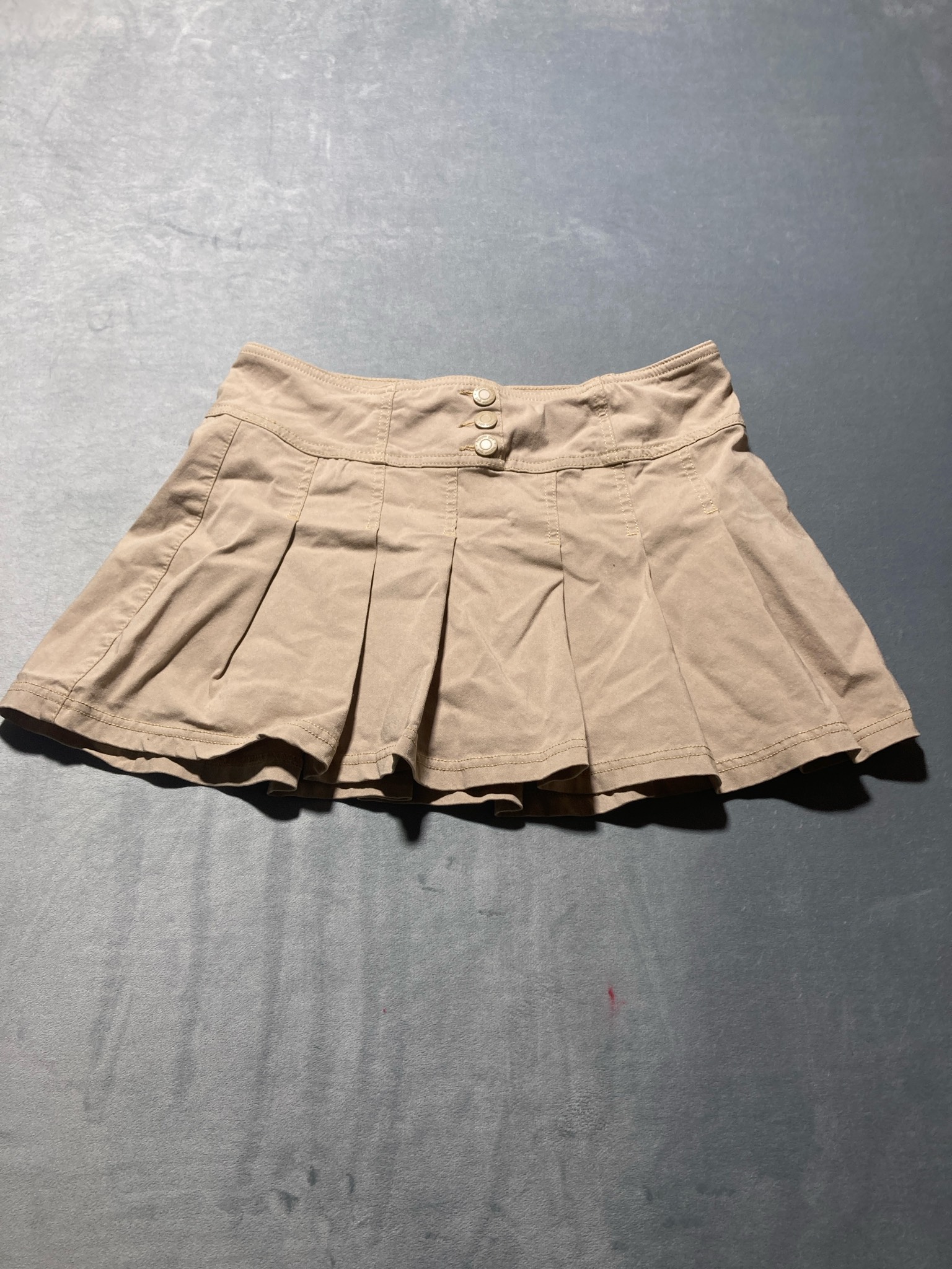 Hippie Girl Tan Rayon Blend Pleated Skirt Size 16