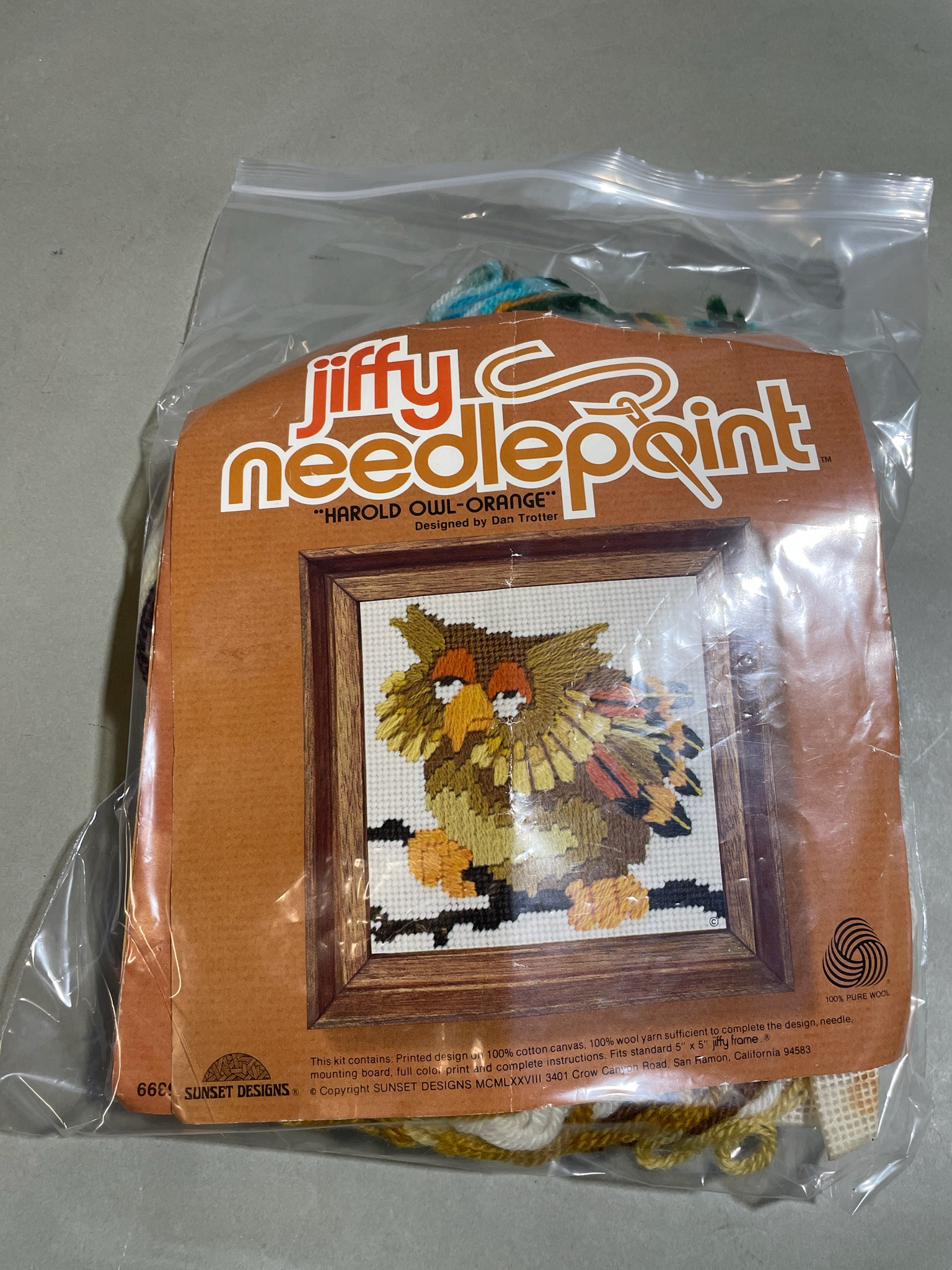 Sunset Designs Orange Owl Needlepoint Kit