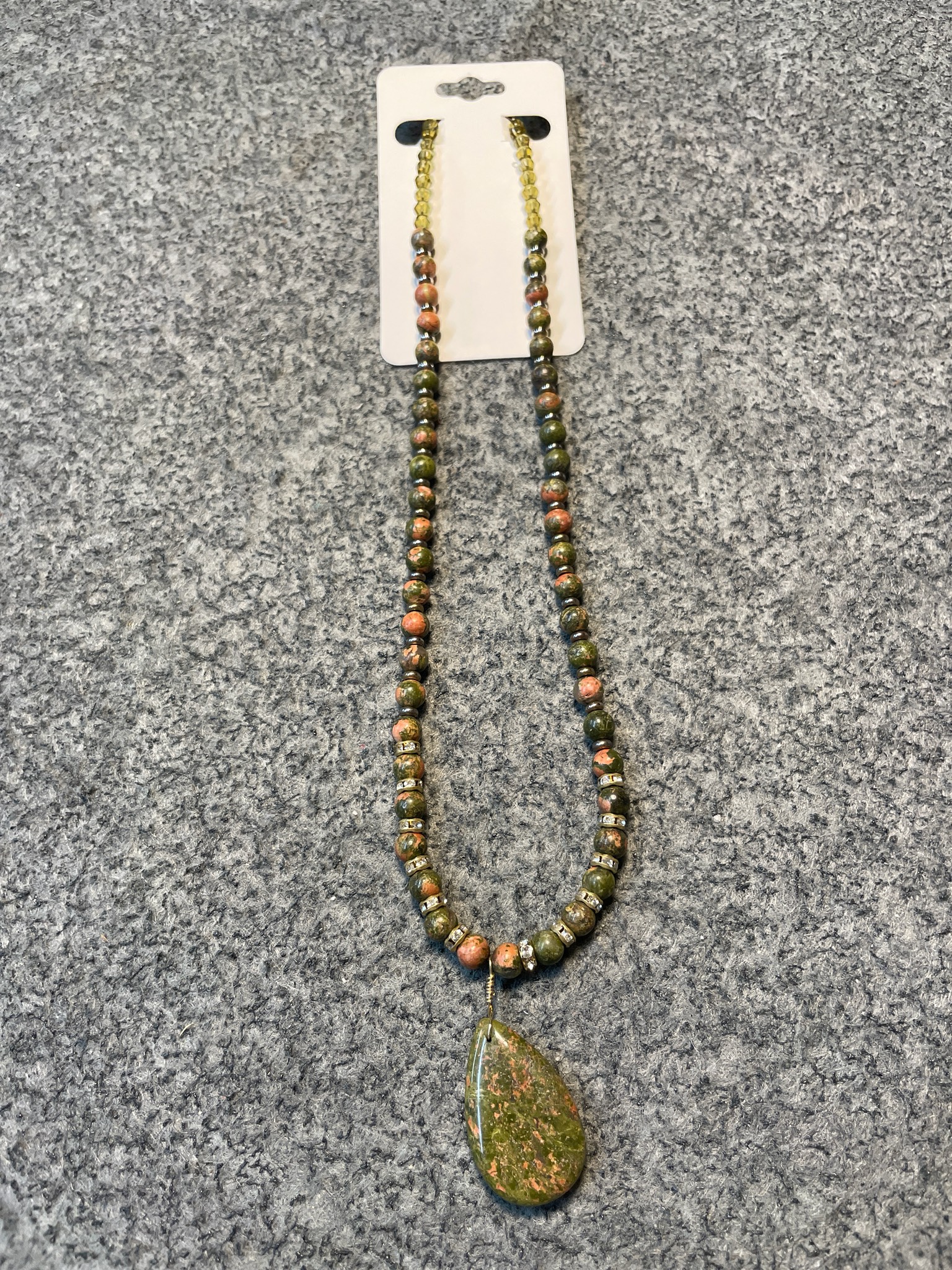 Green Stone Pendant Necklace