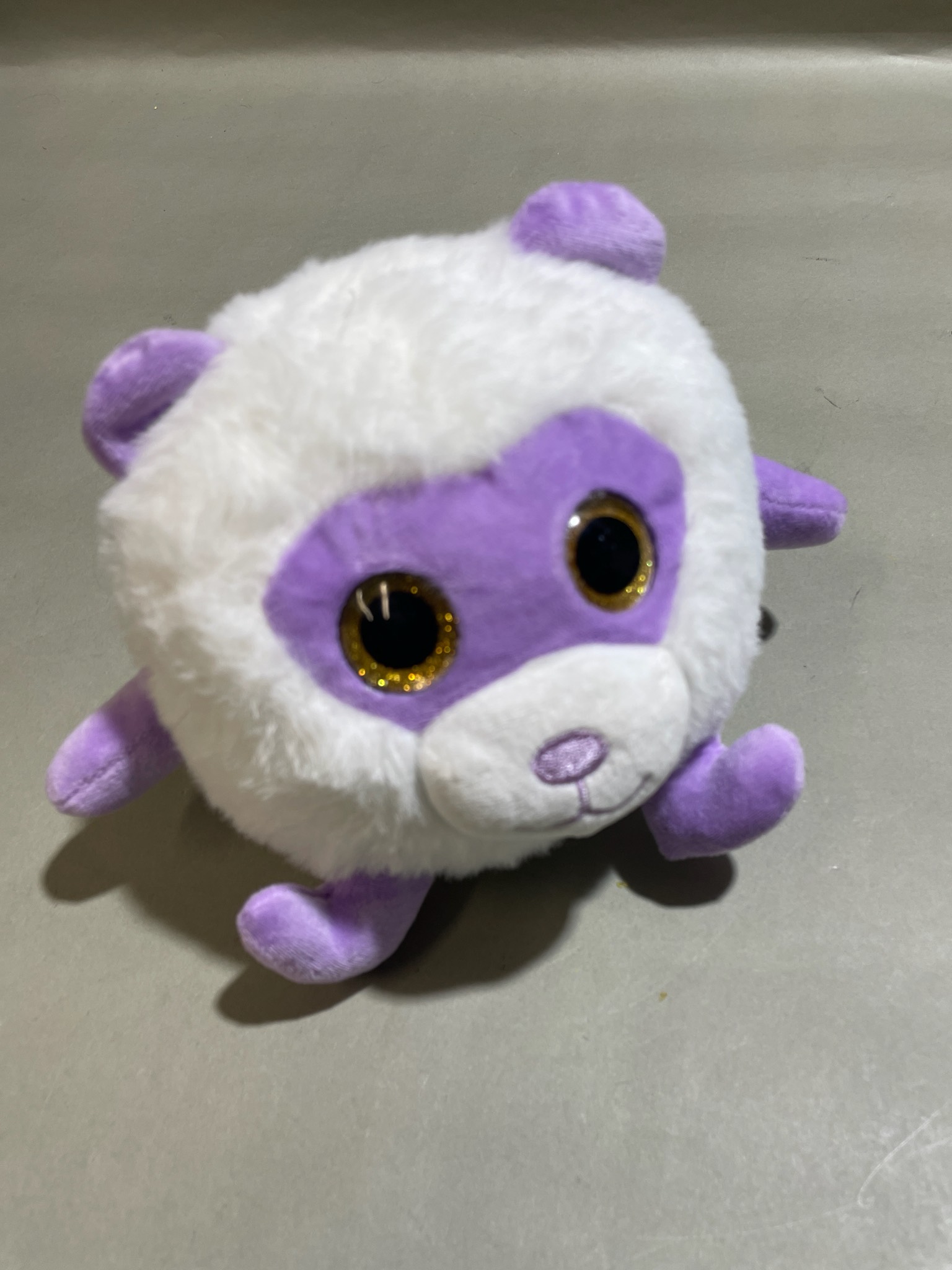 White and Purple Round Plush Toy Size Small