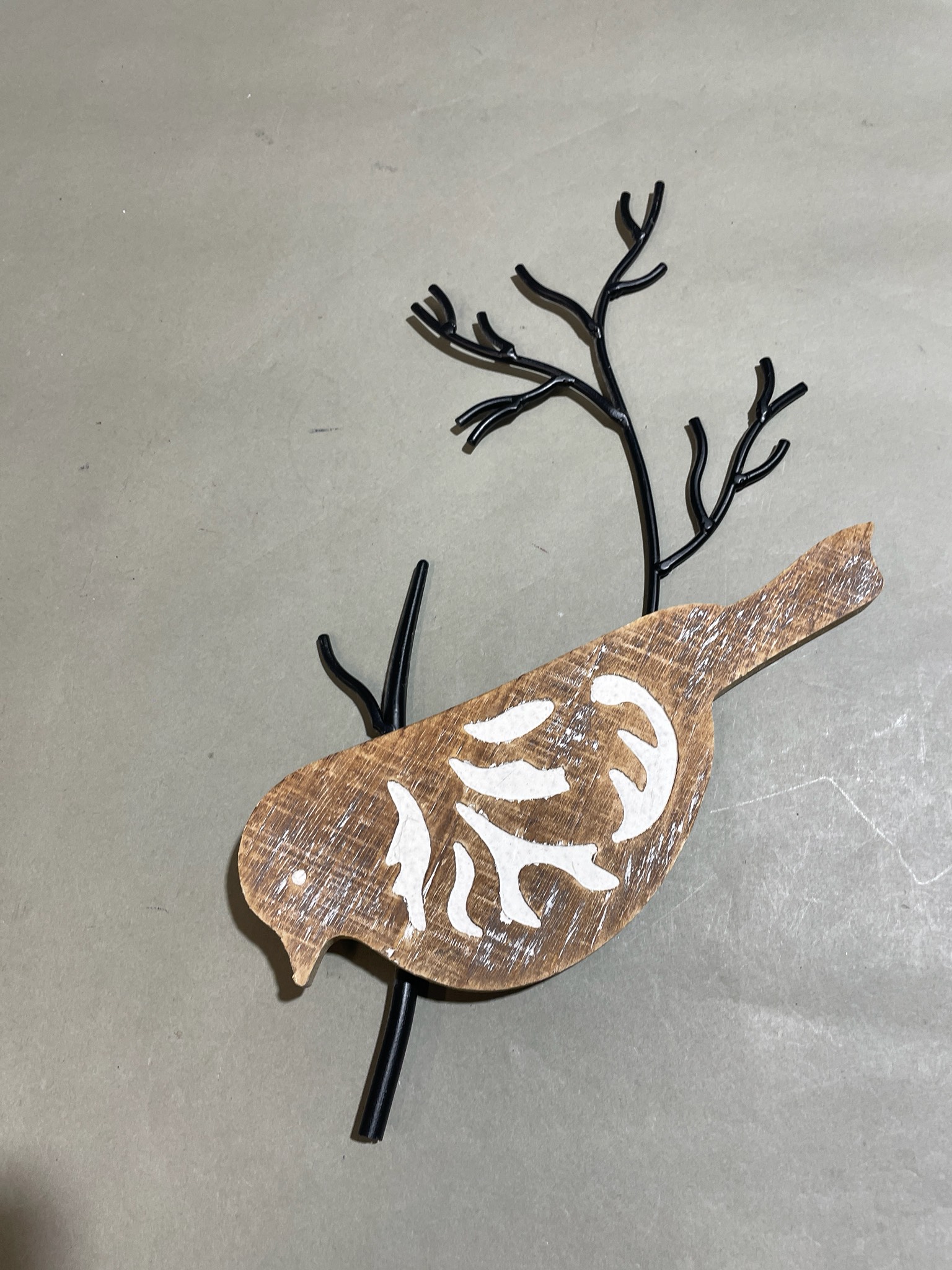 Brown Wooden Bird Wall Hook