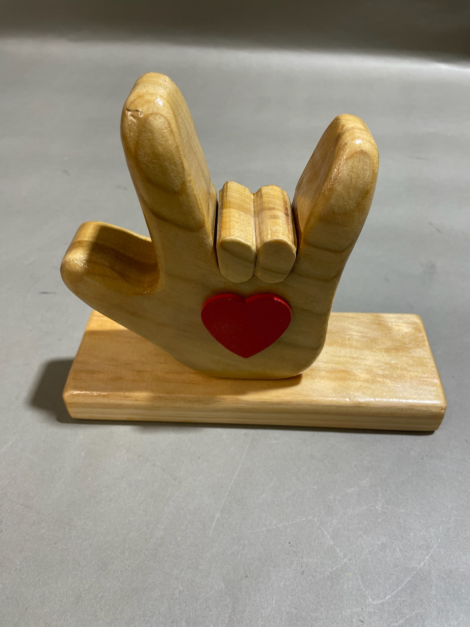 Natural Wood Hand Figurine
