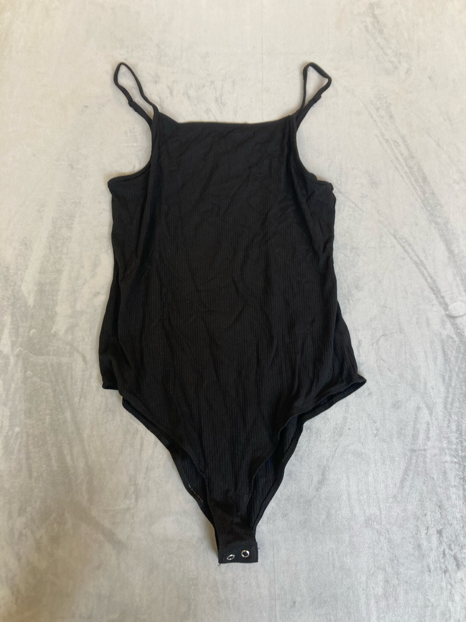 Wild Fable Black Ribbed Knit Bodysuit Size L