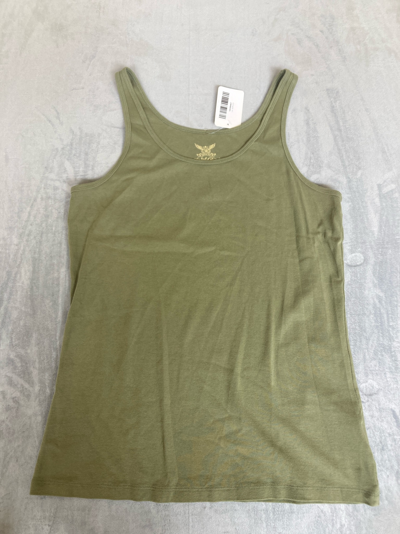 Faded Glory Olive Green Cotton-Blend Tank Top Size XL (16-18)