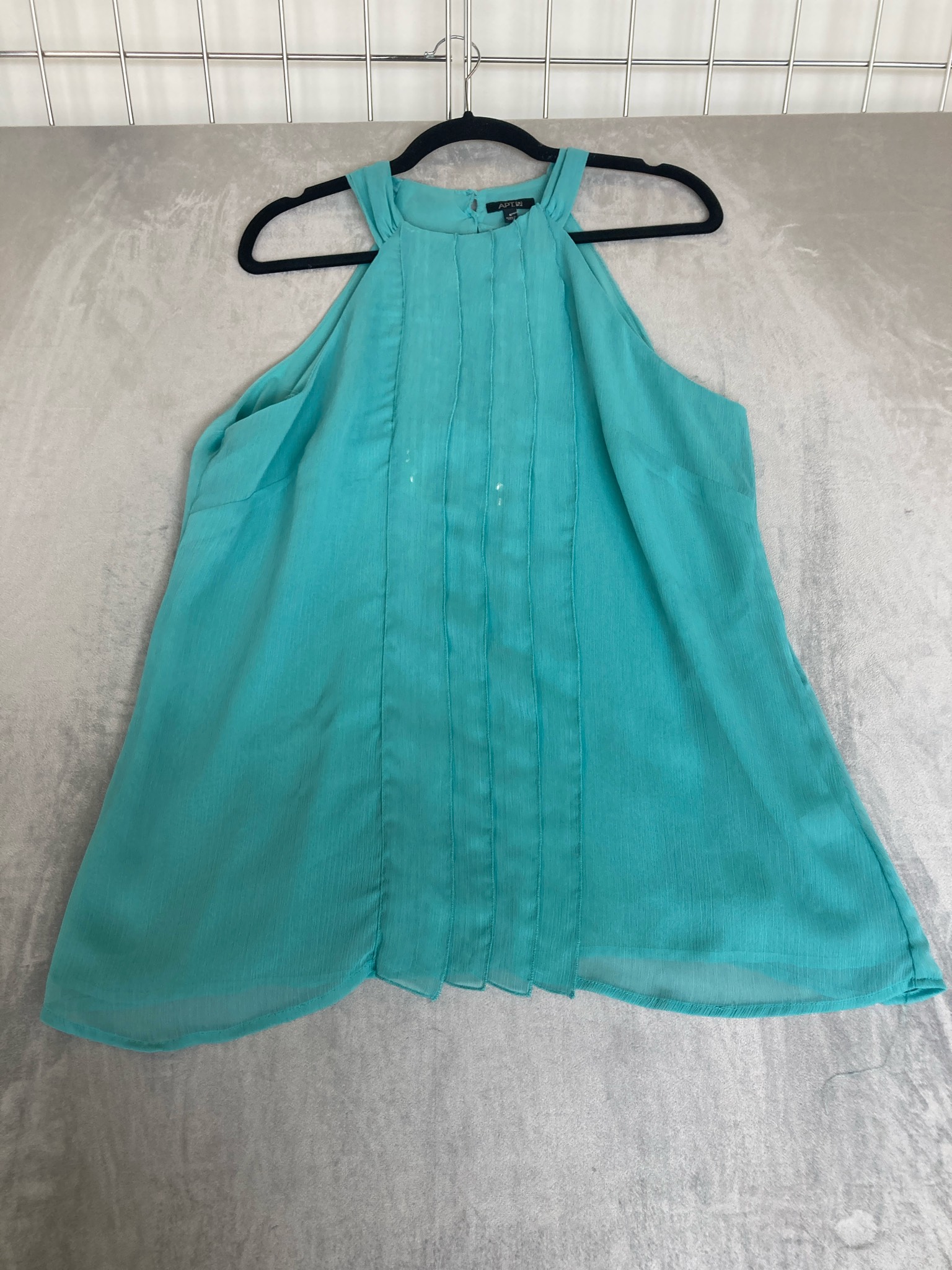 APT.9 Turquoise Sleeveless Halter Blouse Size L