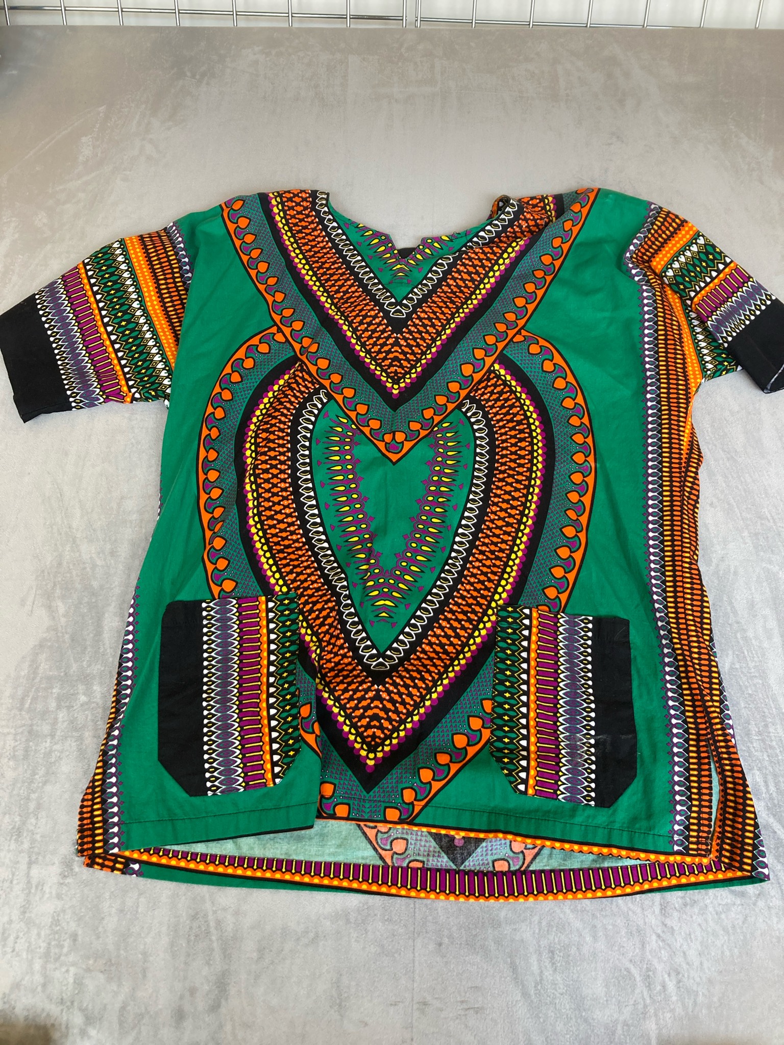 Green Dashiki Cotton Tunic