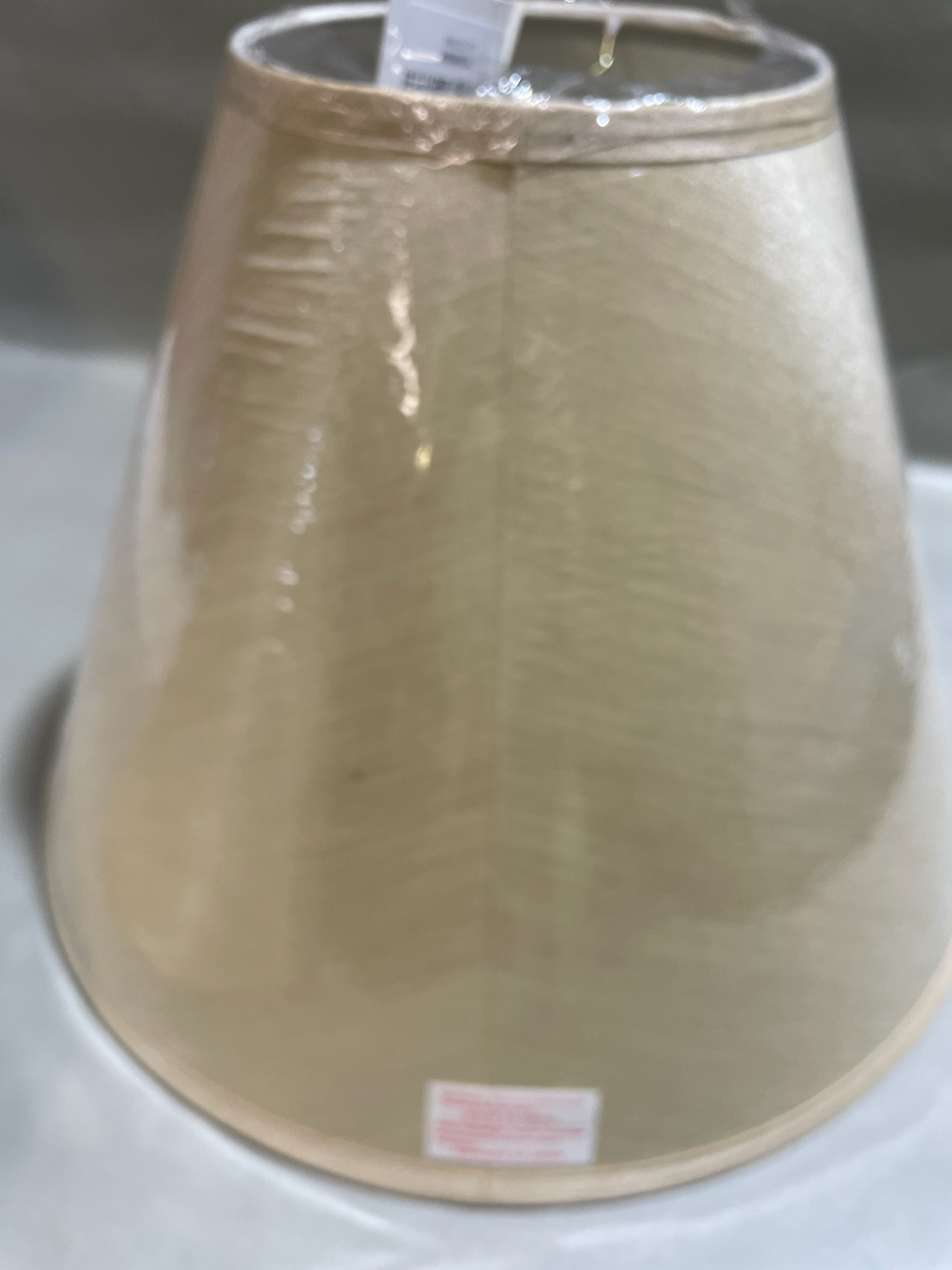 Beige Textured Tapered Drum Lampshade