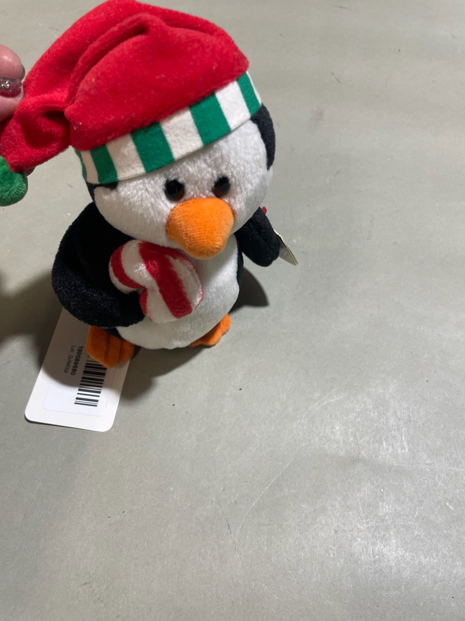 Ty Black and White Holiday Plush Penguin