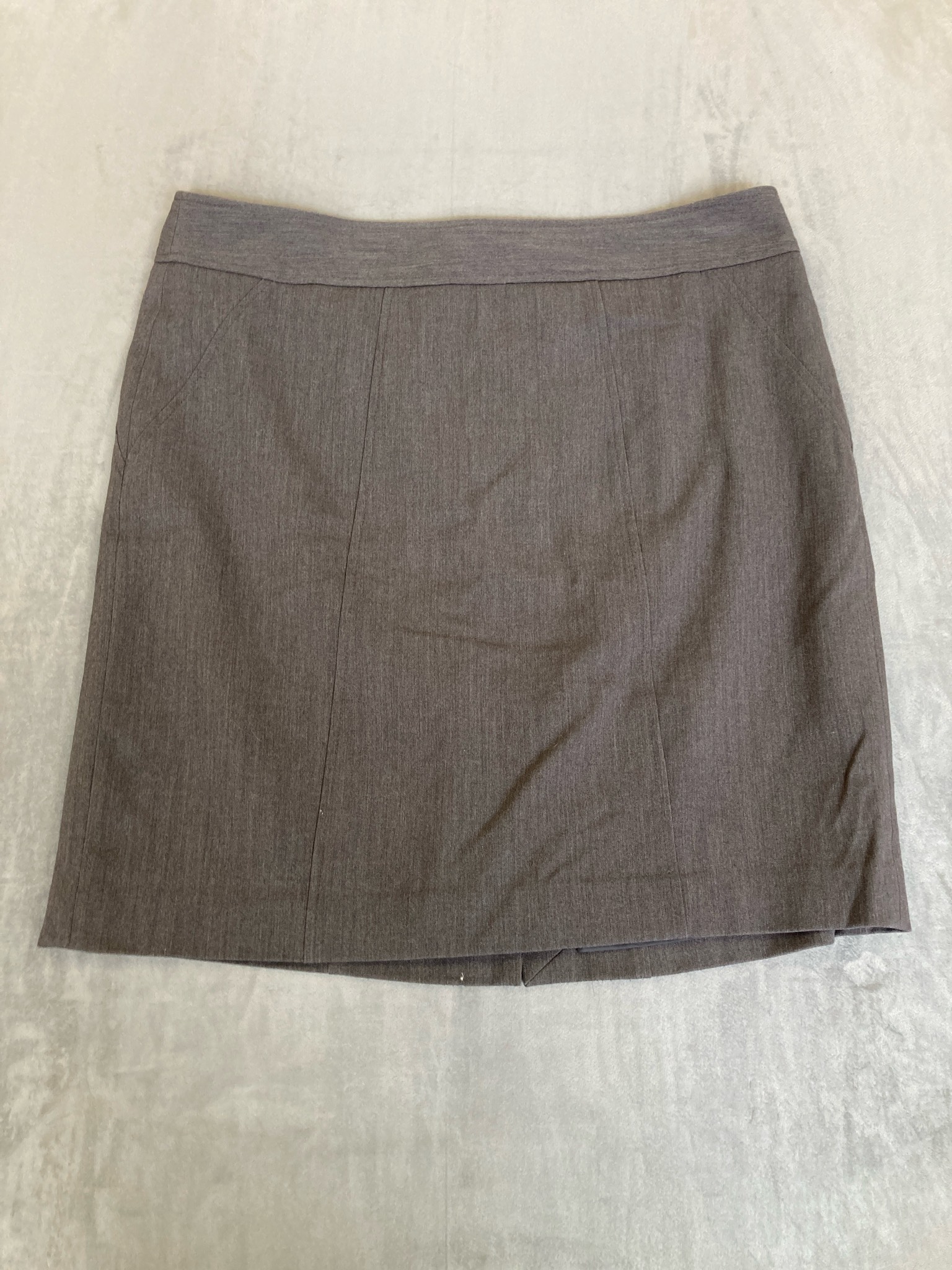 LOFT Heather Grey Woven Pencil Skirt Size Size 14