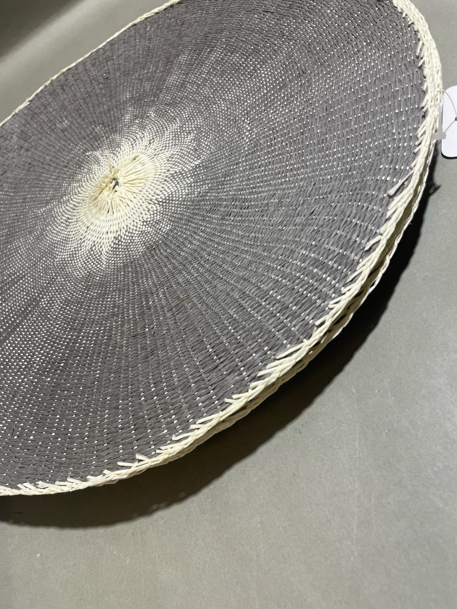Gray Round Woven Placemat