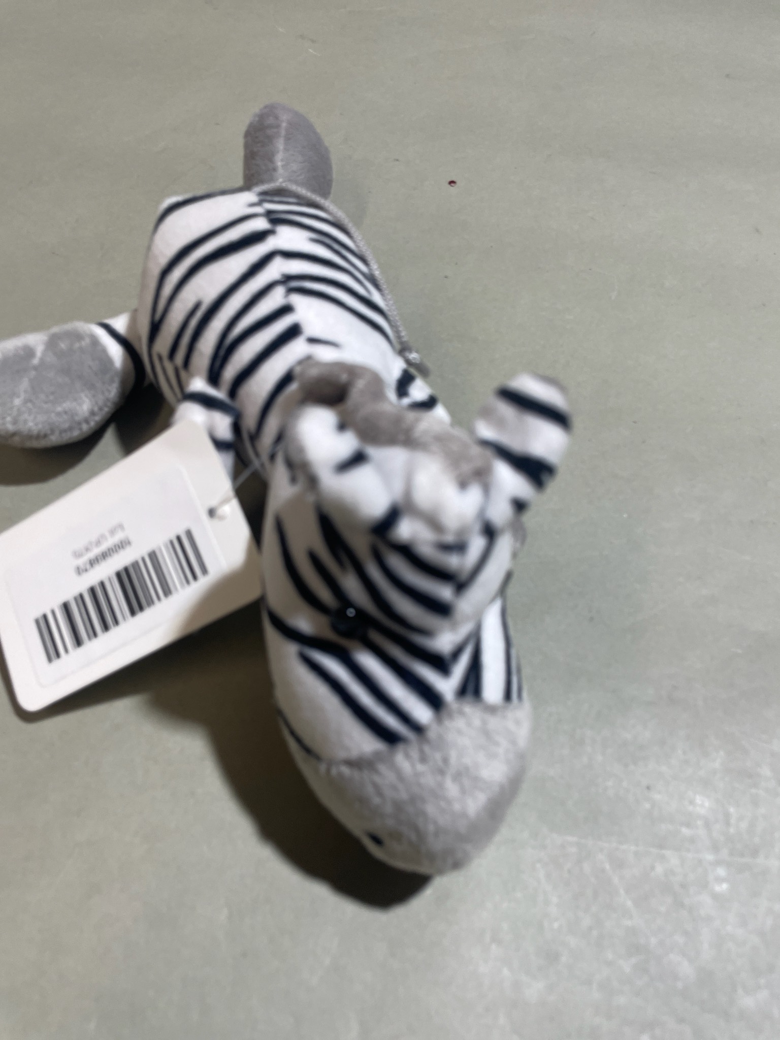 White Striped Zebra Plush Pouch