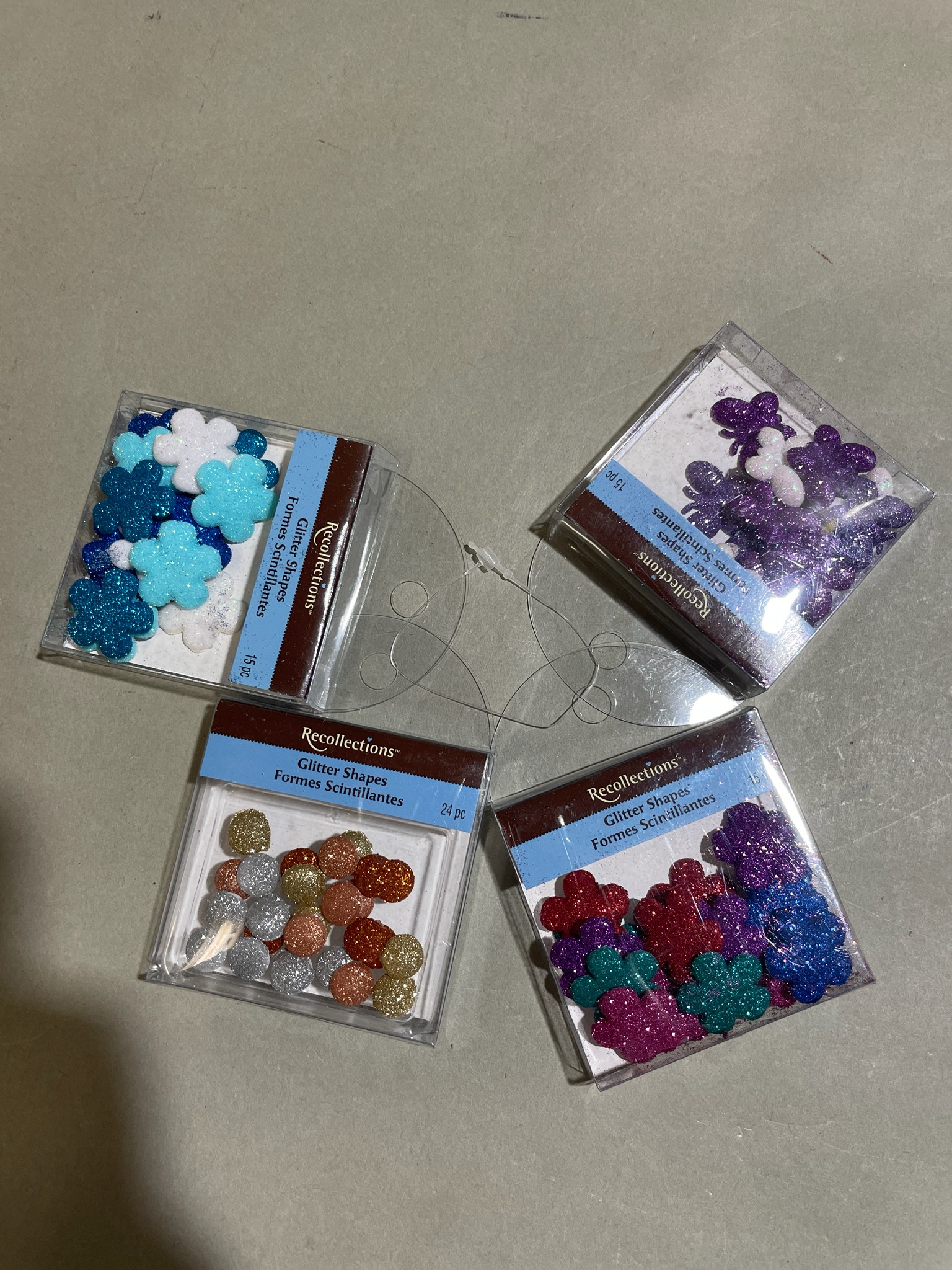Recollections Multicolor Glitter Craft Shapes