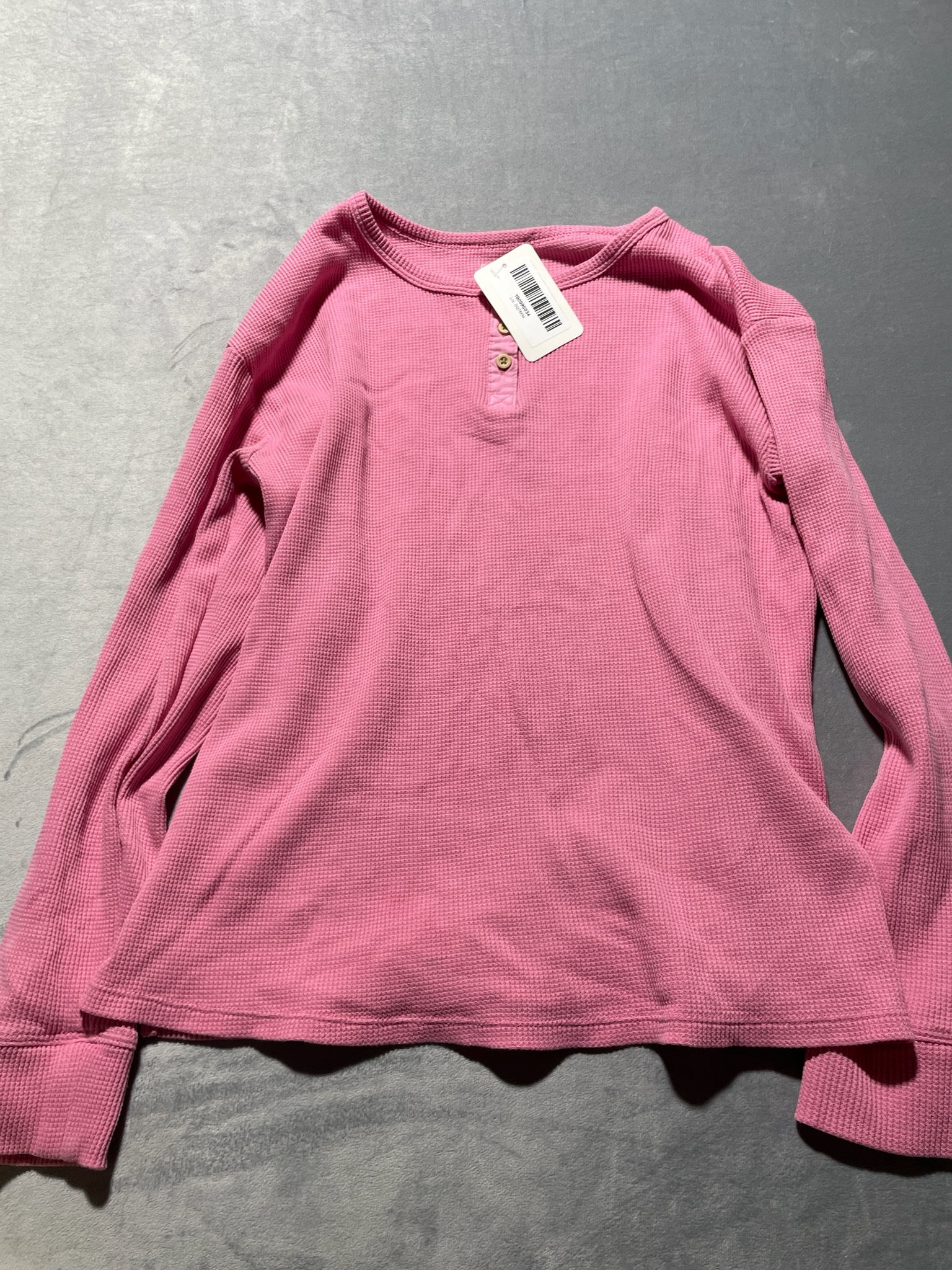 Cat & Jack Pink Waffle Knit Long Sleeve Top Size XL (14)