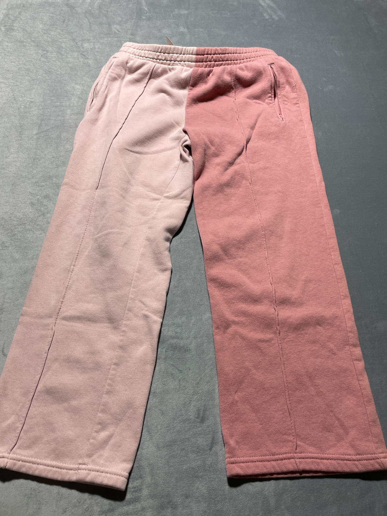 Athletic Light Pink Dusty Rose Colorblock Cotton Blend Sweatpants Size L (10-12) Plus