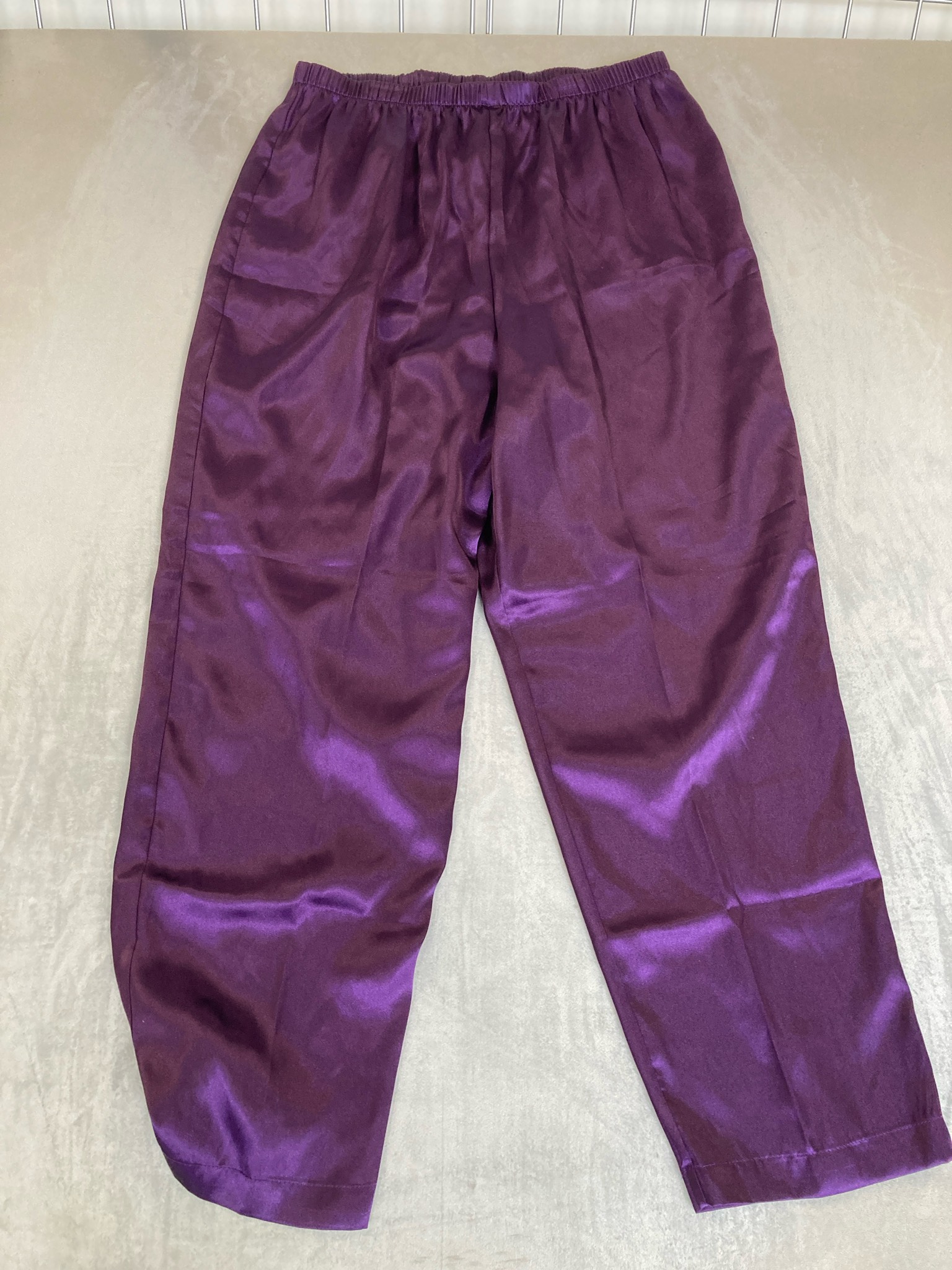 Deep Purple Polyester Pull-On Pants Size Large