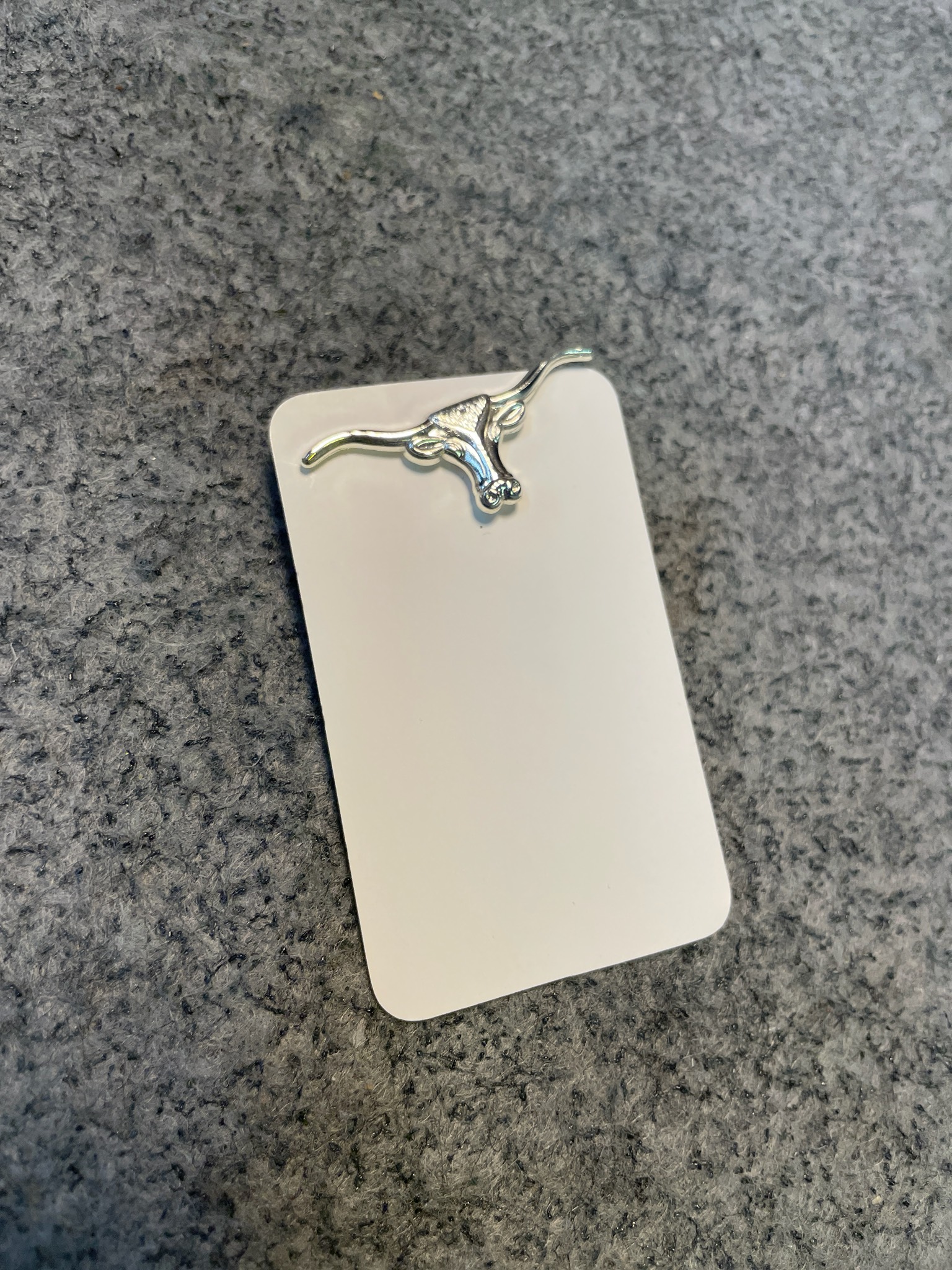 Silver Tone Longhorn Lapel Pin