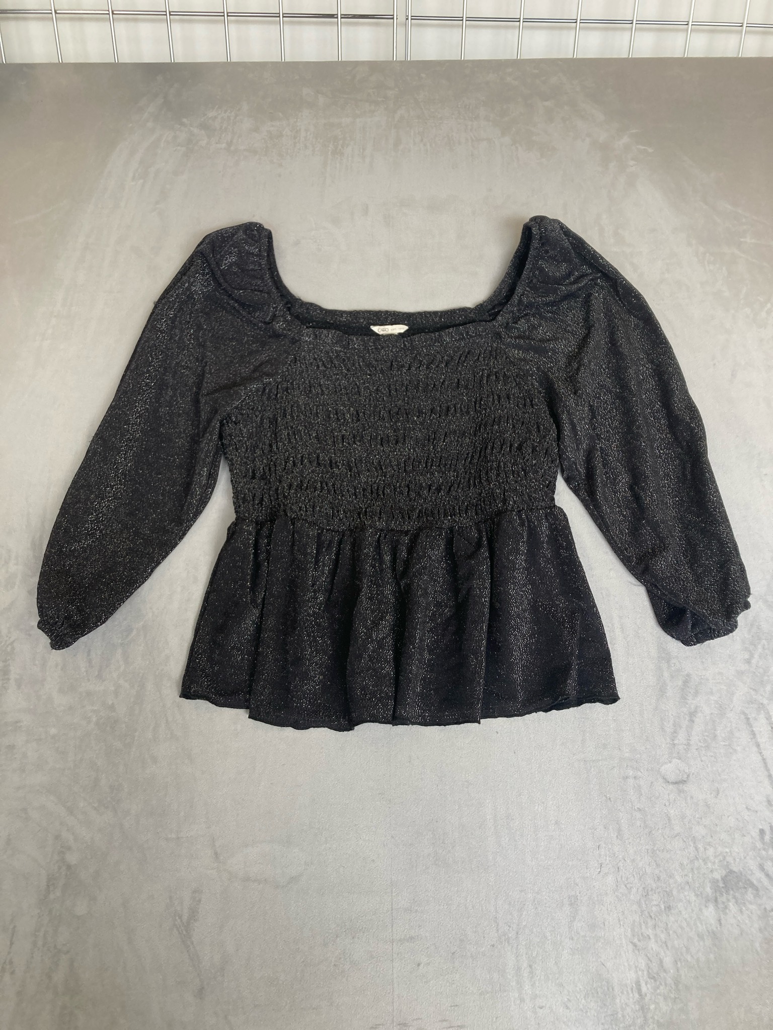 Cato Black Metallic Knit Top Size L