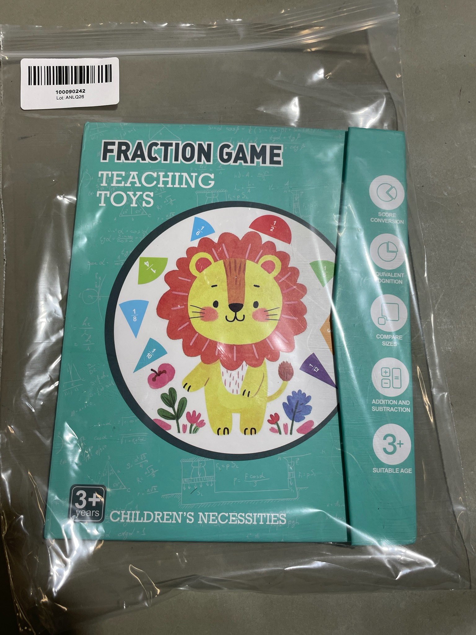 Enlightenment Training Teal Boxed Fraction Game Size 3+ years