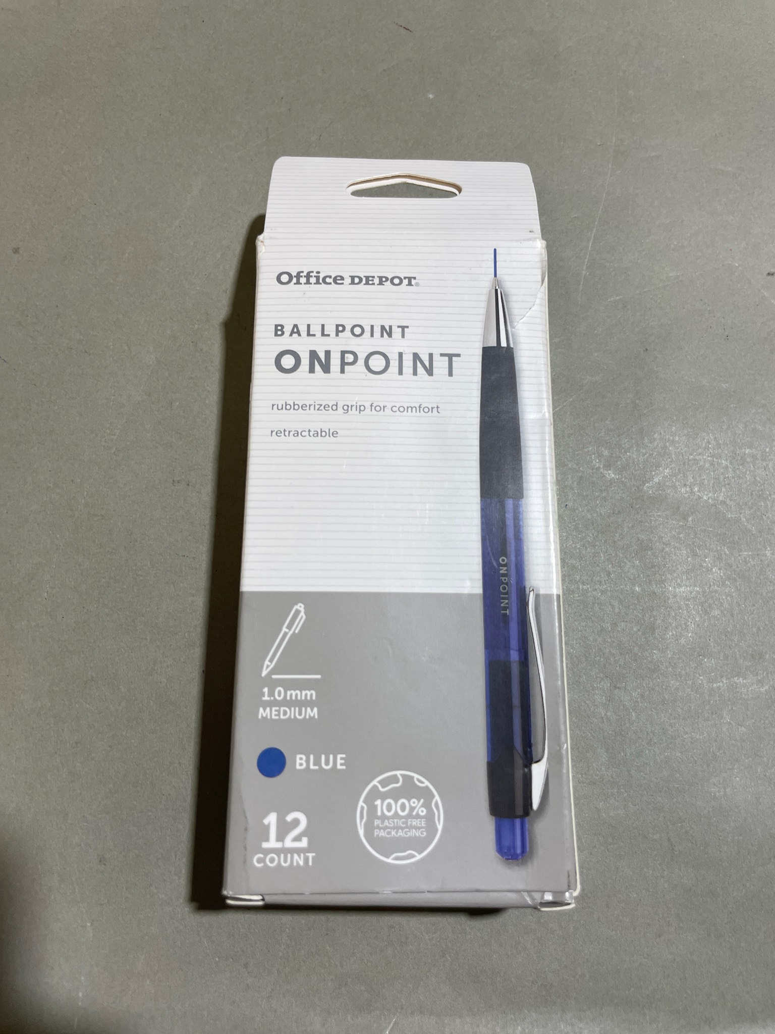 Office Depot Blue Retractable Ballpoint Pens Size 12 Count