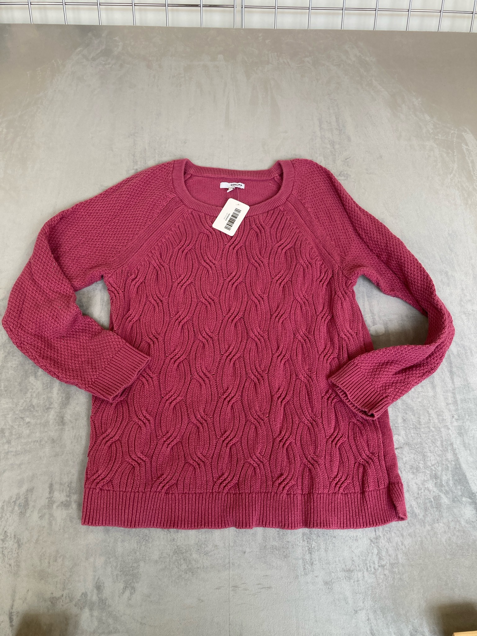 SONOMA Raspberry Cable Knit Sweater Size XL
