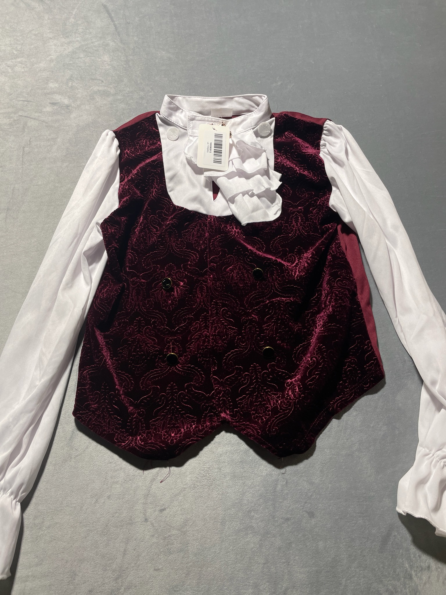 Spirit Burgundy Embossed Velvet Blouse Size Large