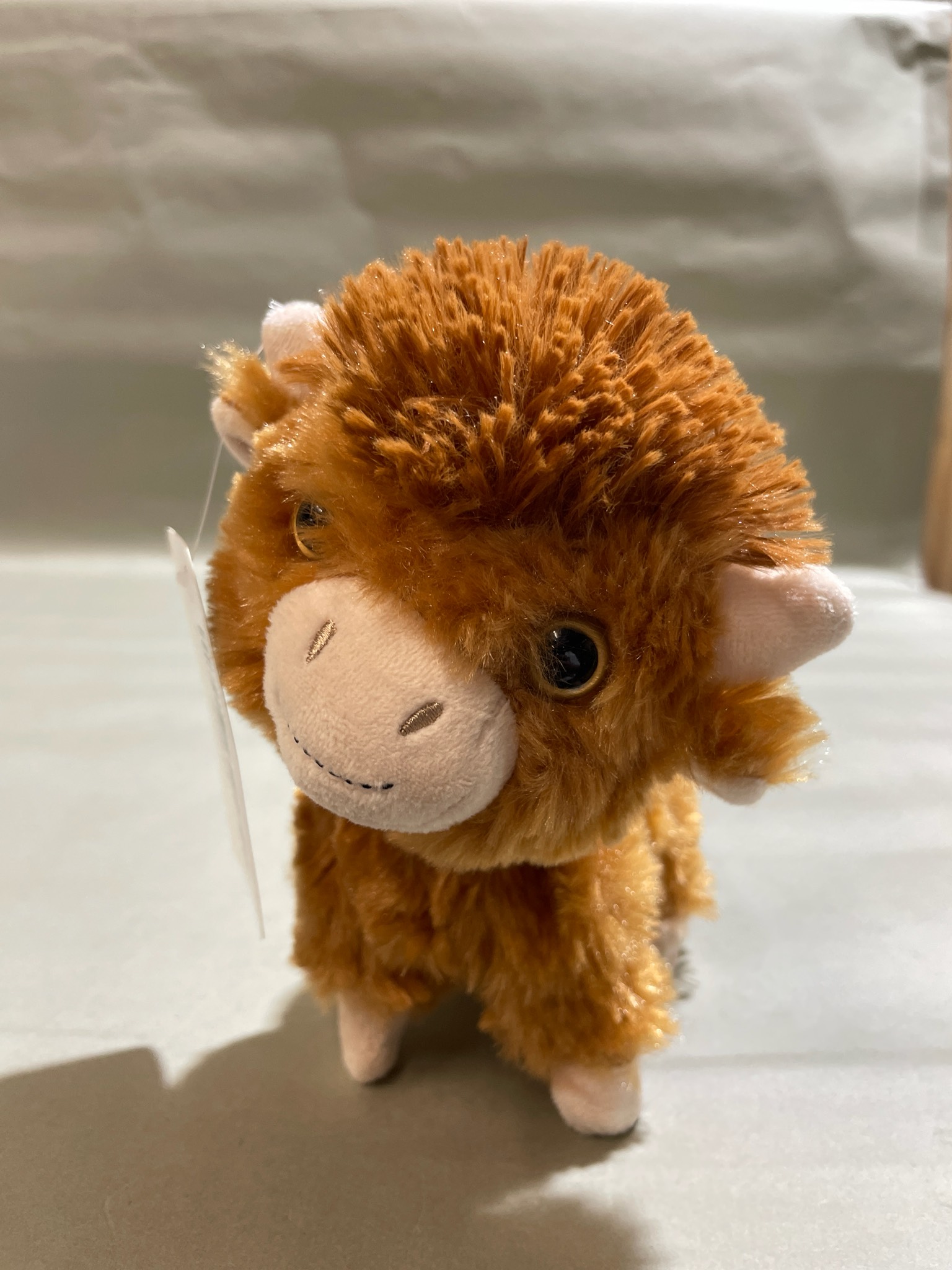Rust Brown Shaggy Plush Cow