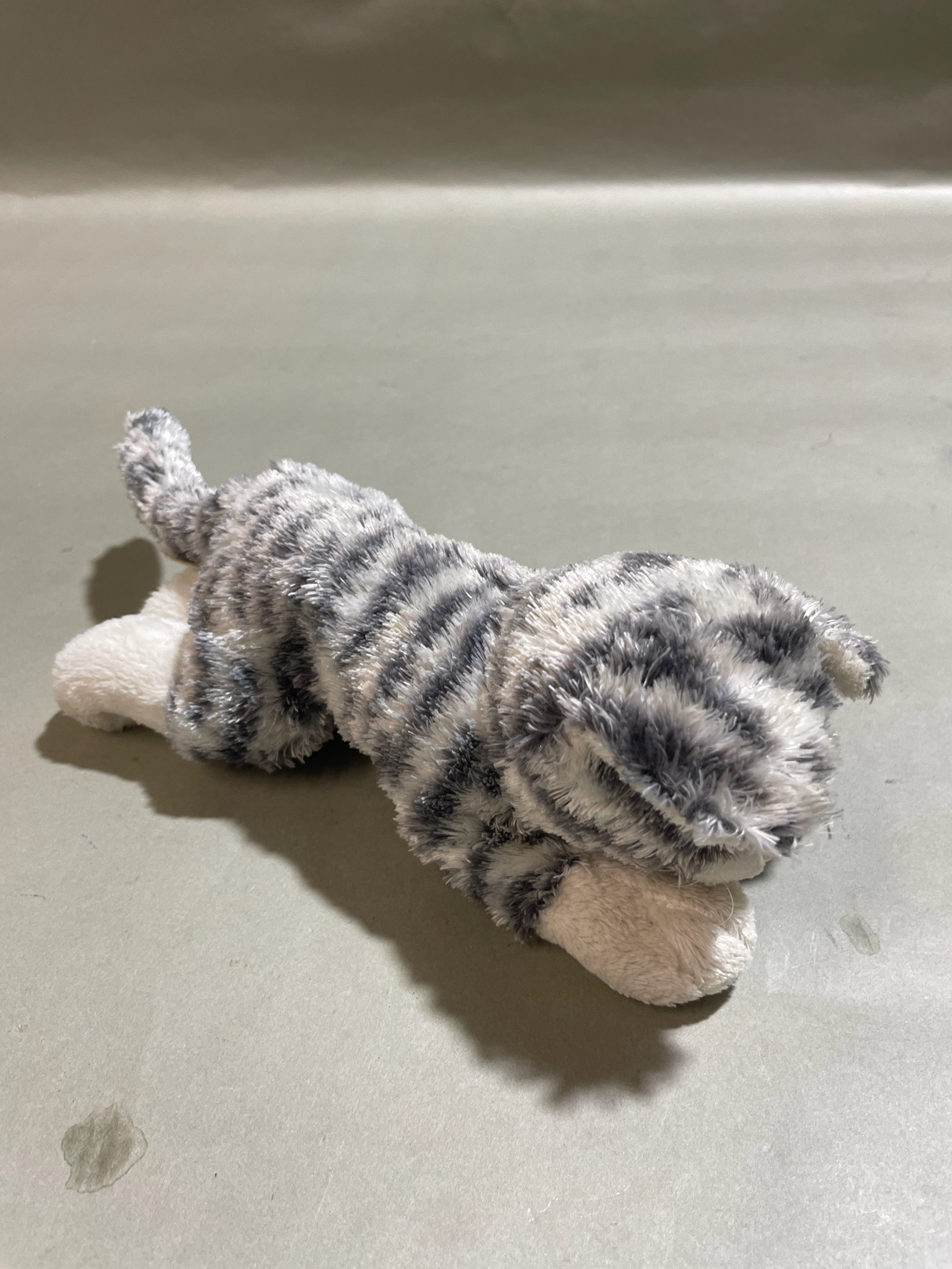 Gray Striped Plush Cat Size Small